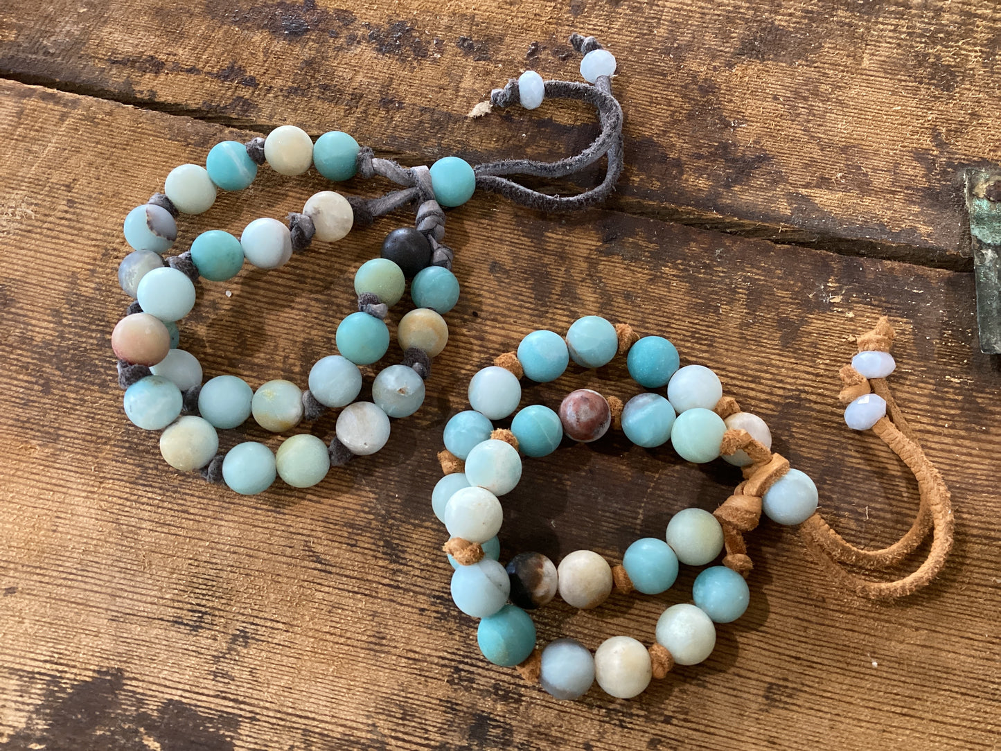 Amazonite double bracelet
