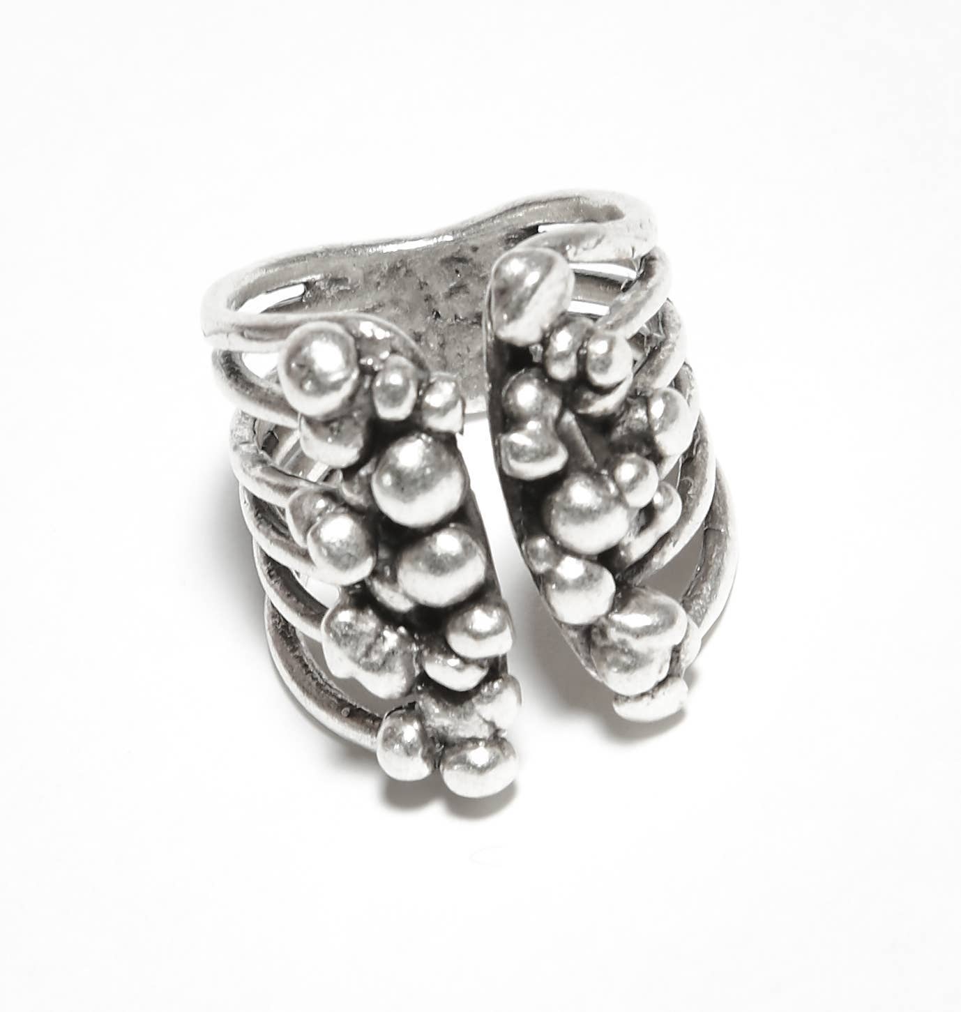 Handmade Brass Ring In Silver Plated - 6867