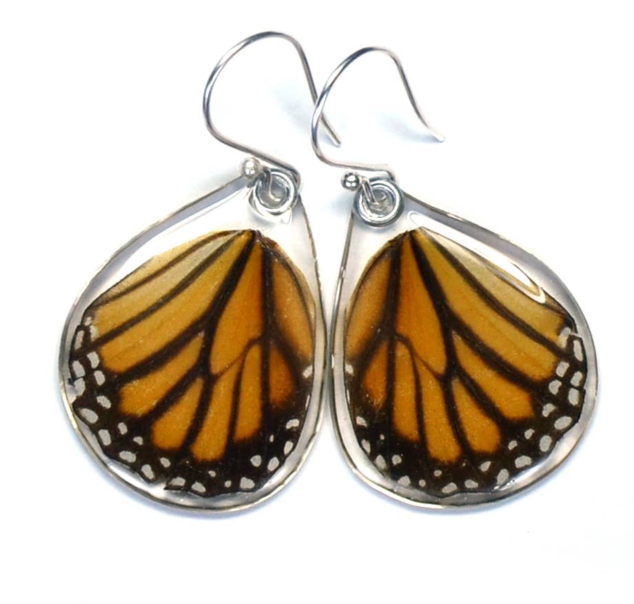 0090 Butterfly Earrings, Striped Tiger, bottom wings
