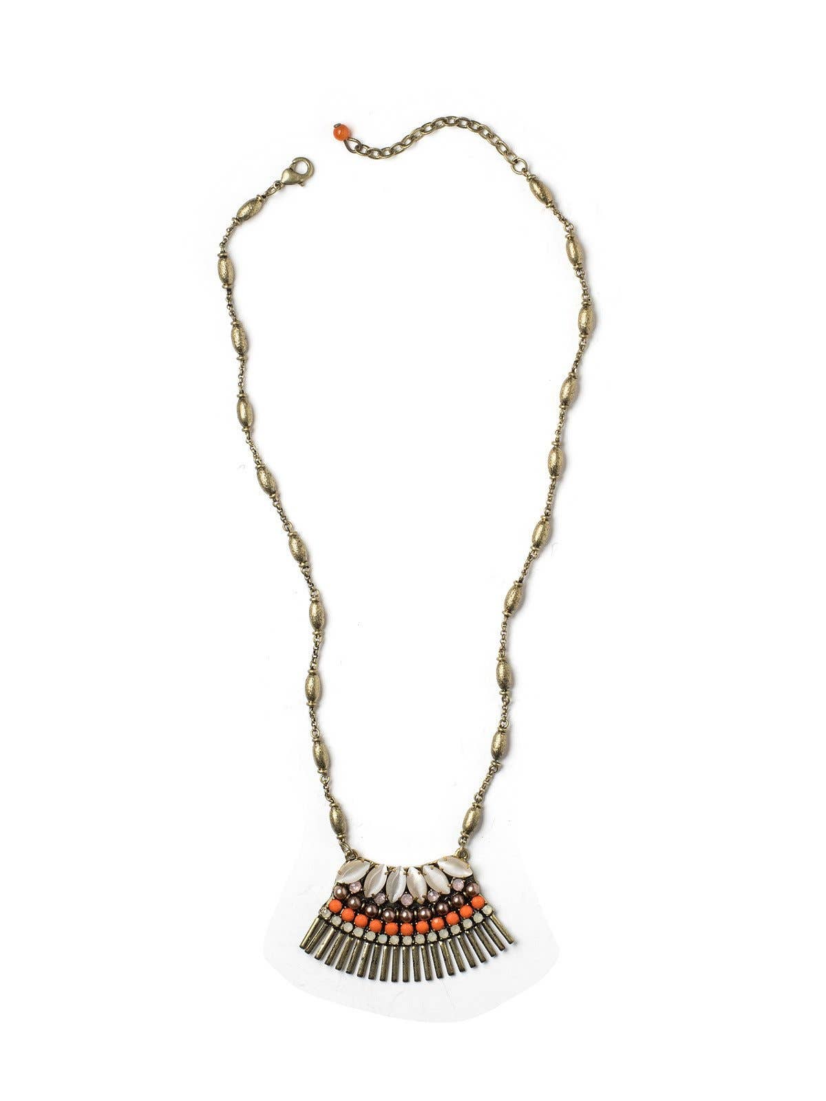 Orange Dots Mini Bib Necklace