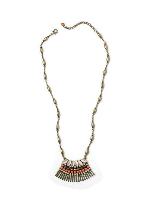 Orange Dots Mini Bib Necklace