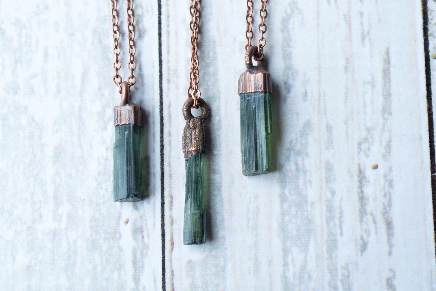Green Tourmaline Crystal Necklace