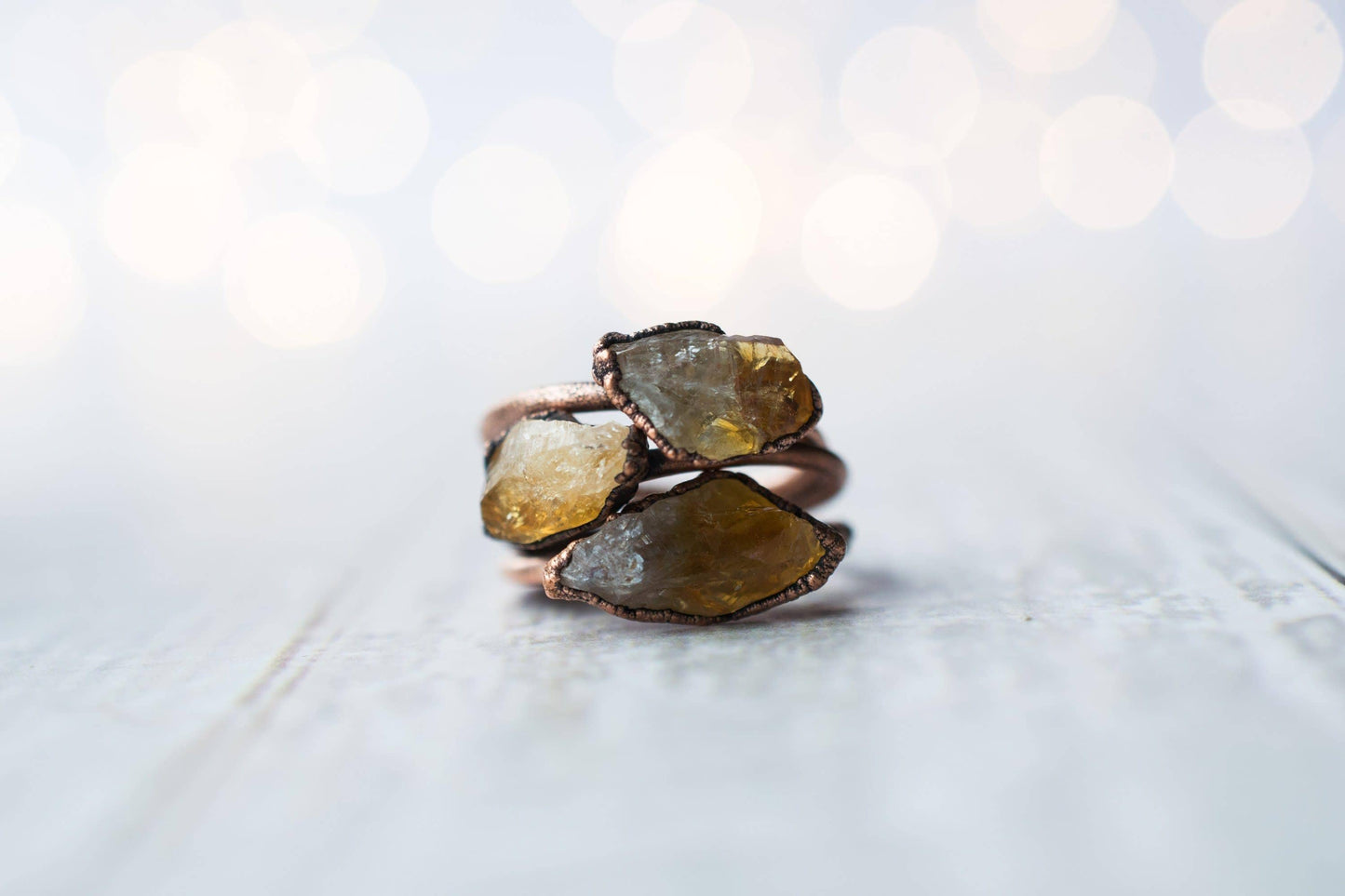 Citrine Crystal And Copper Ring: 8
