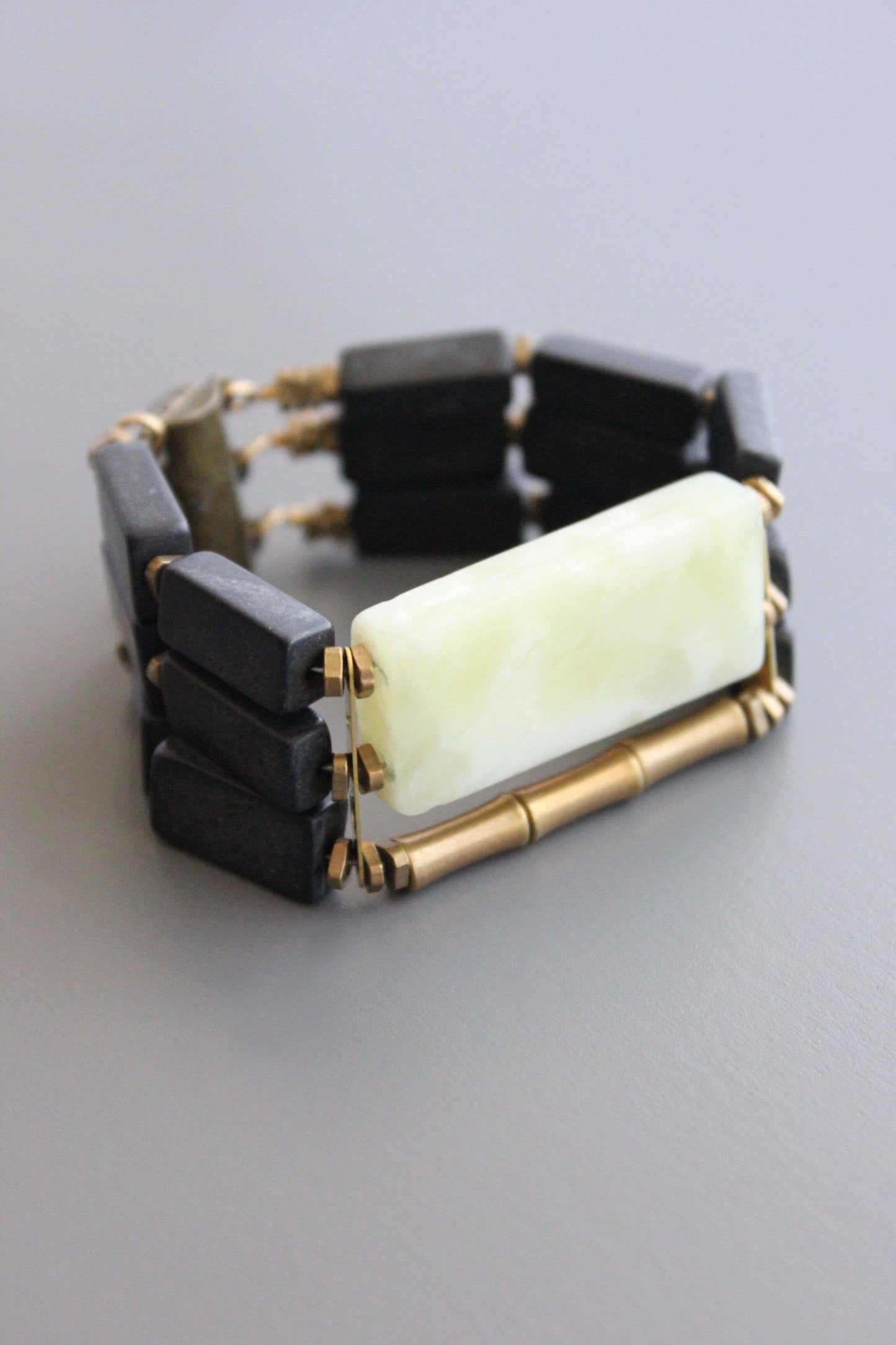 TLDB04 Black stone and jade bracelet