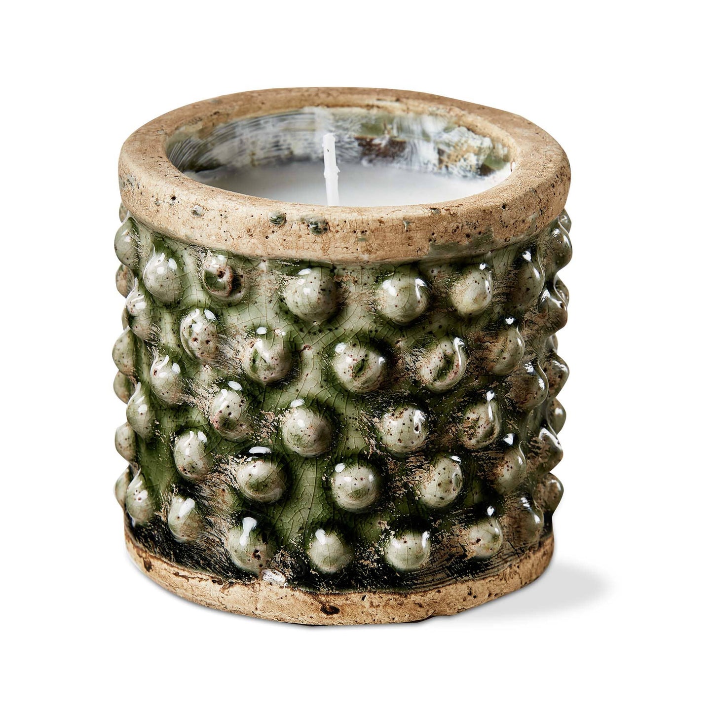 Tag Hobnail Citronella Candle Dk Green