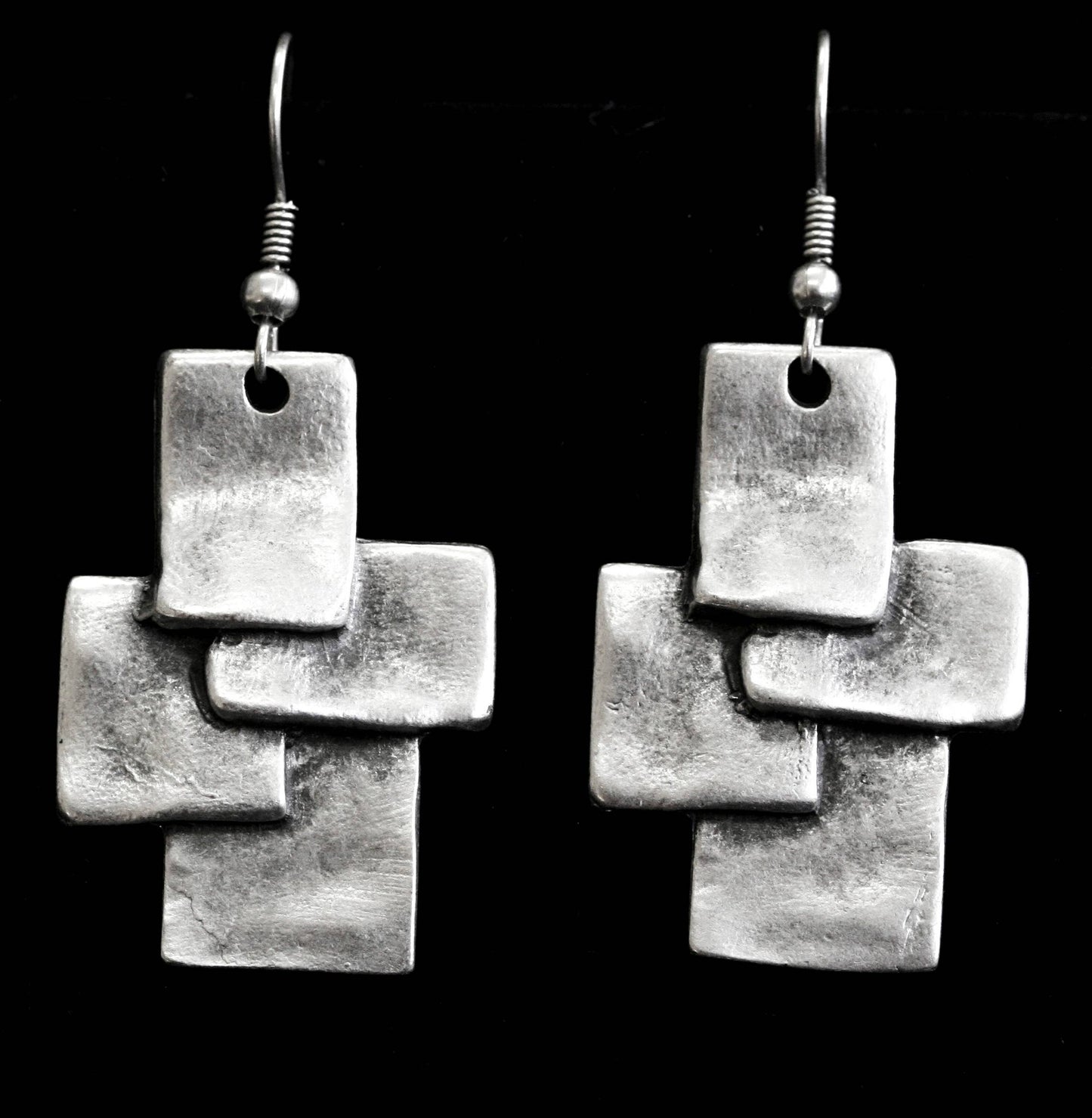 Handmade Scream Pewter Earrings - 4540