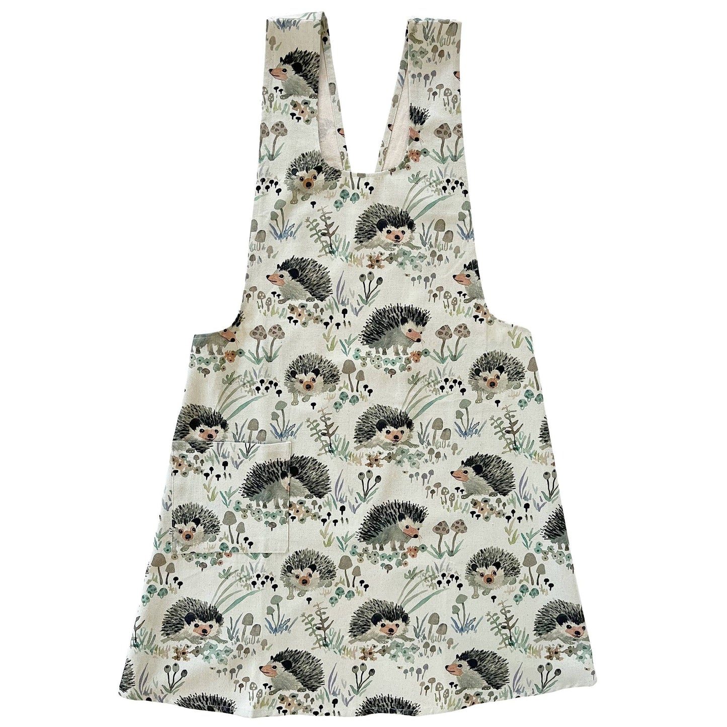 Pinafore Apron- Hedgehogs in fog