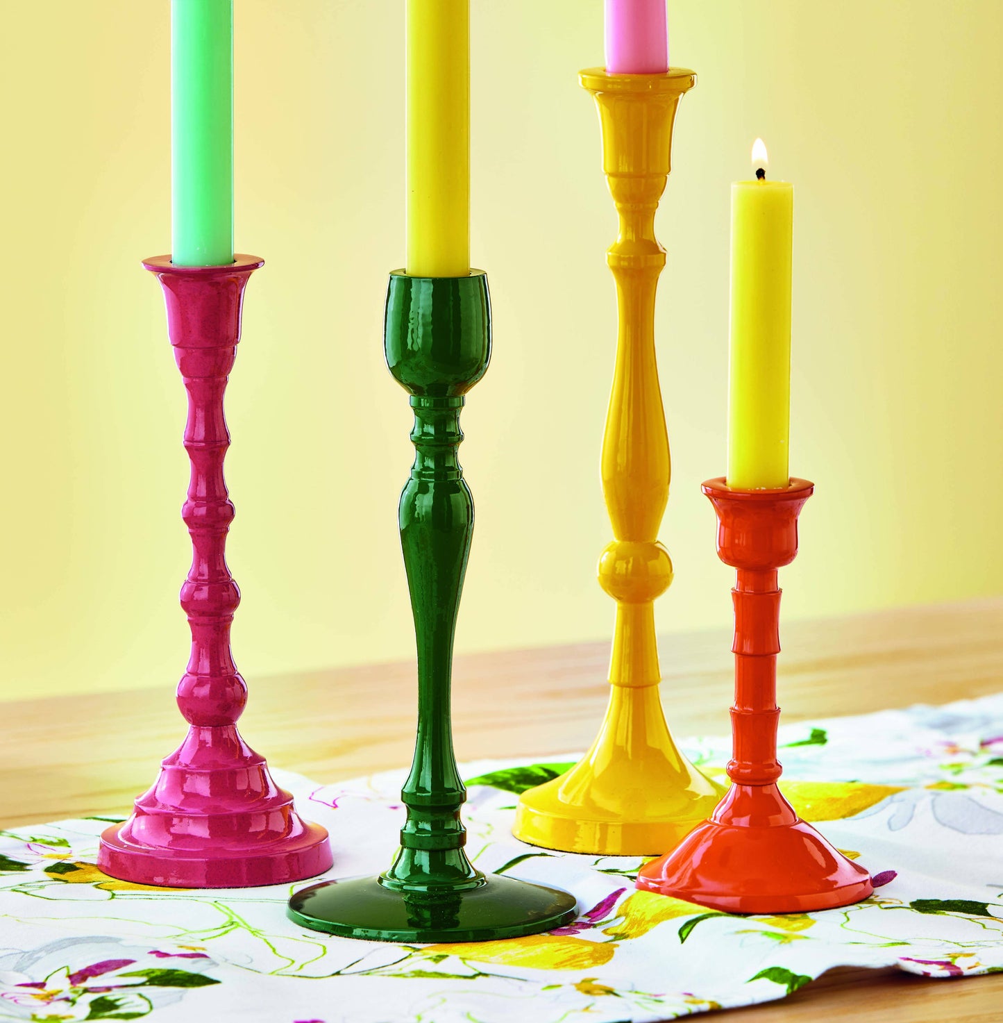 Zahra Taper Holder Large Yellow Aluminum Everyday