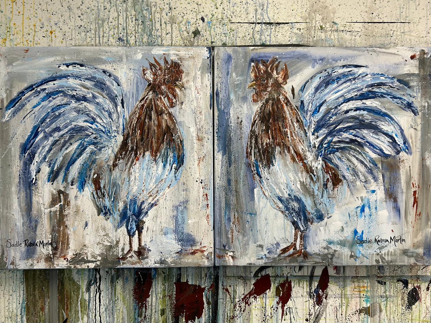 2x2 | Pair of Chickens | Original