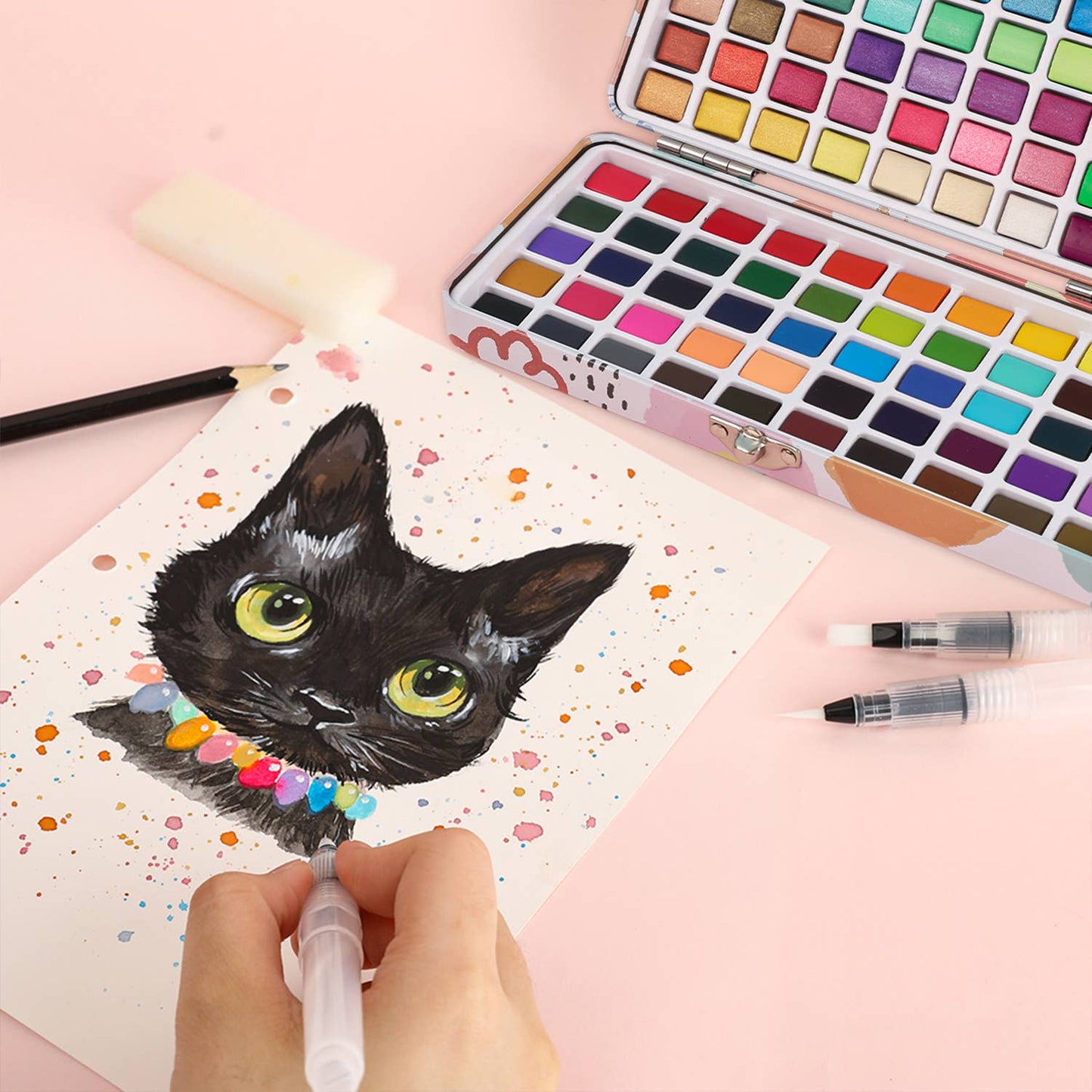 Watercolor Set of 100 With Brush