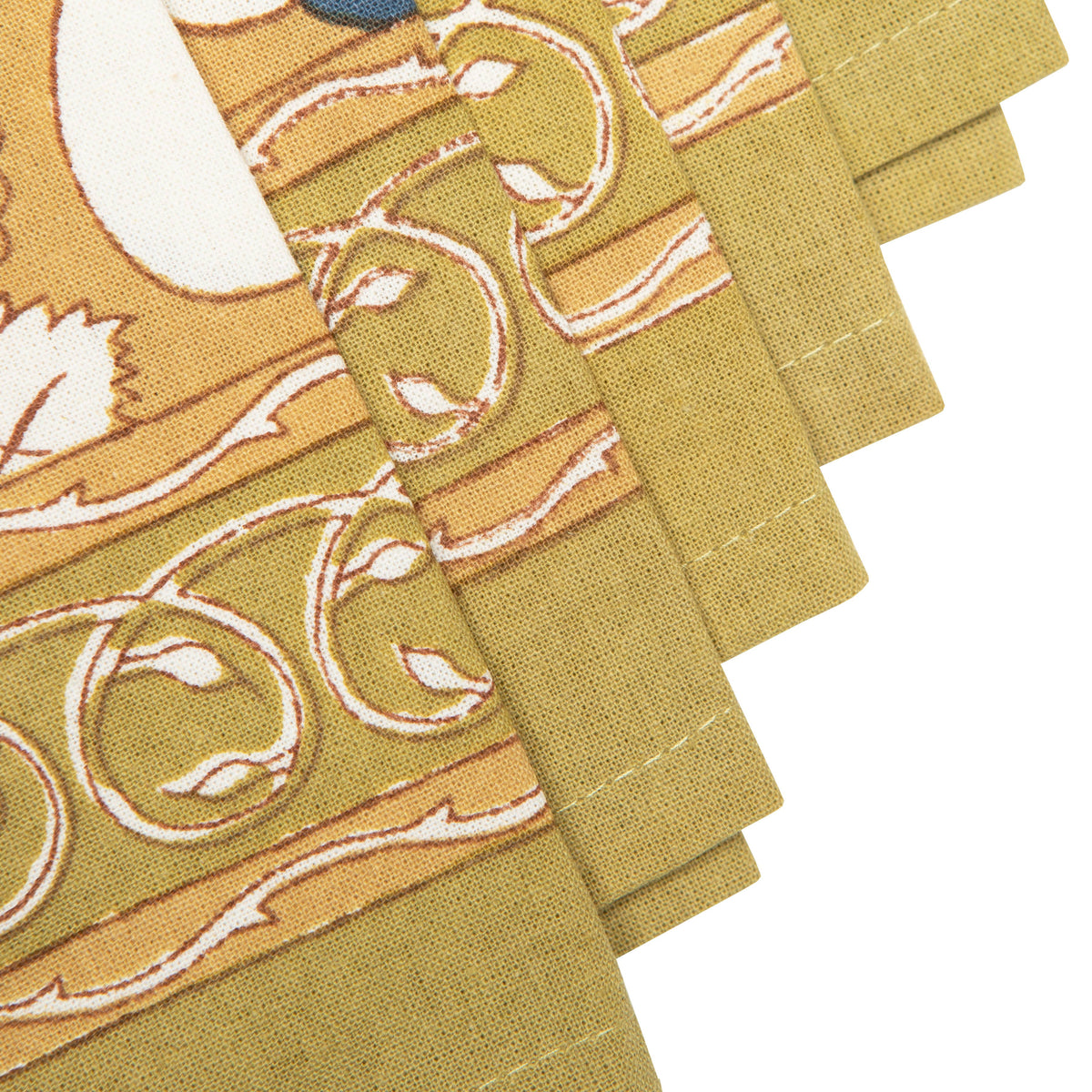 Forest Harvest Mustard & Blue Napkins - Set of 6
