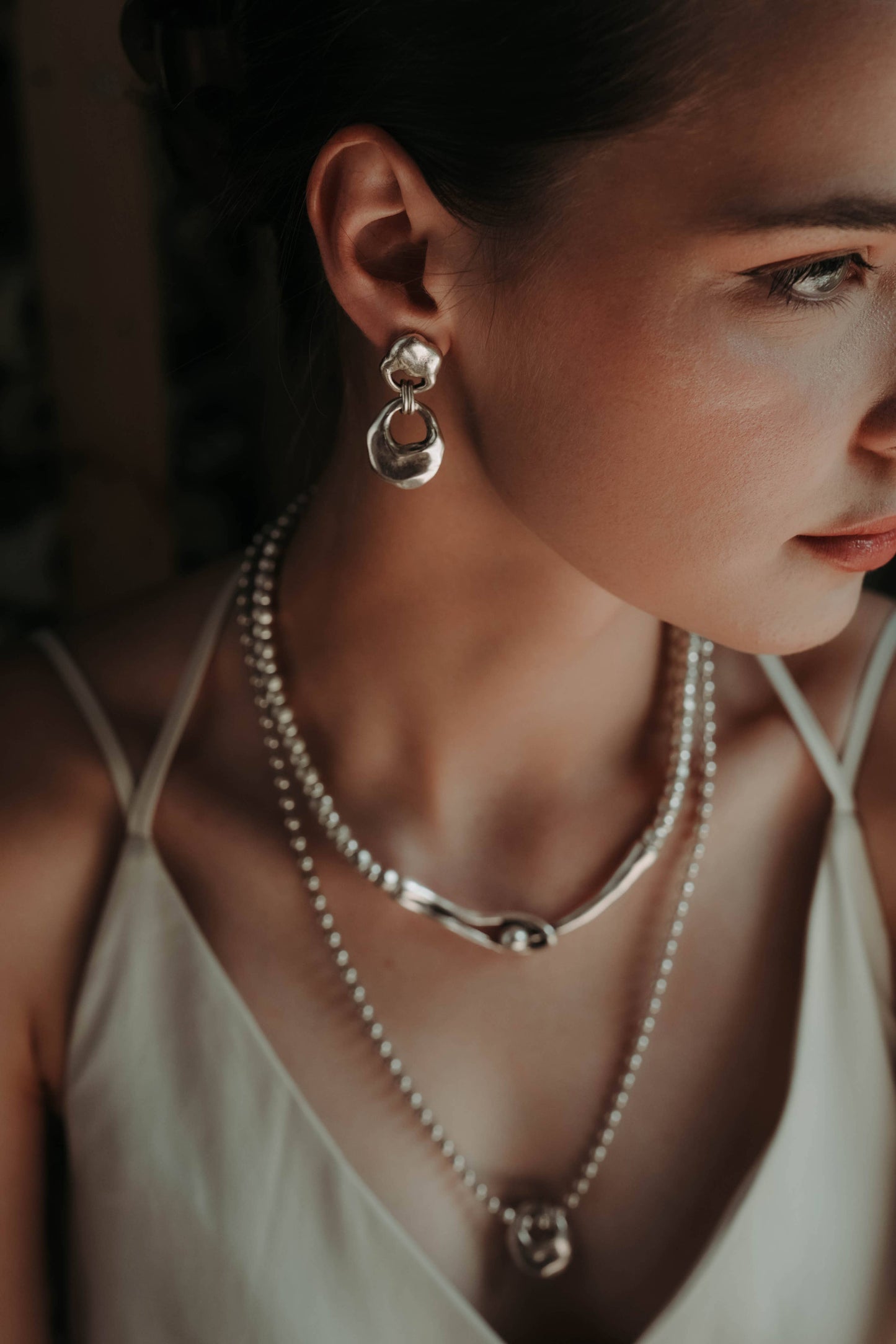 Handmade Pewter Earrings - 1875