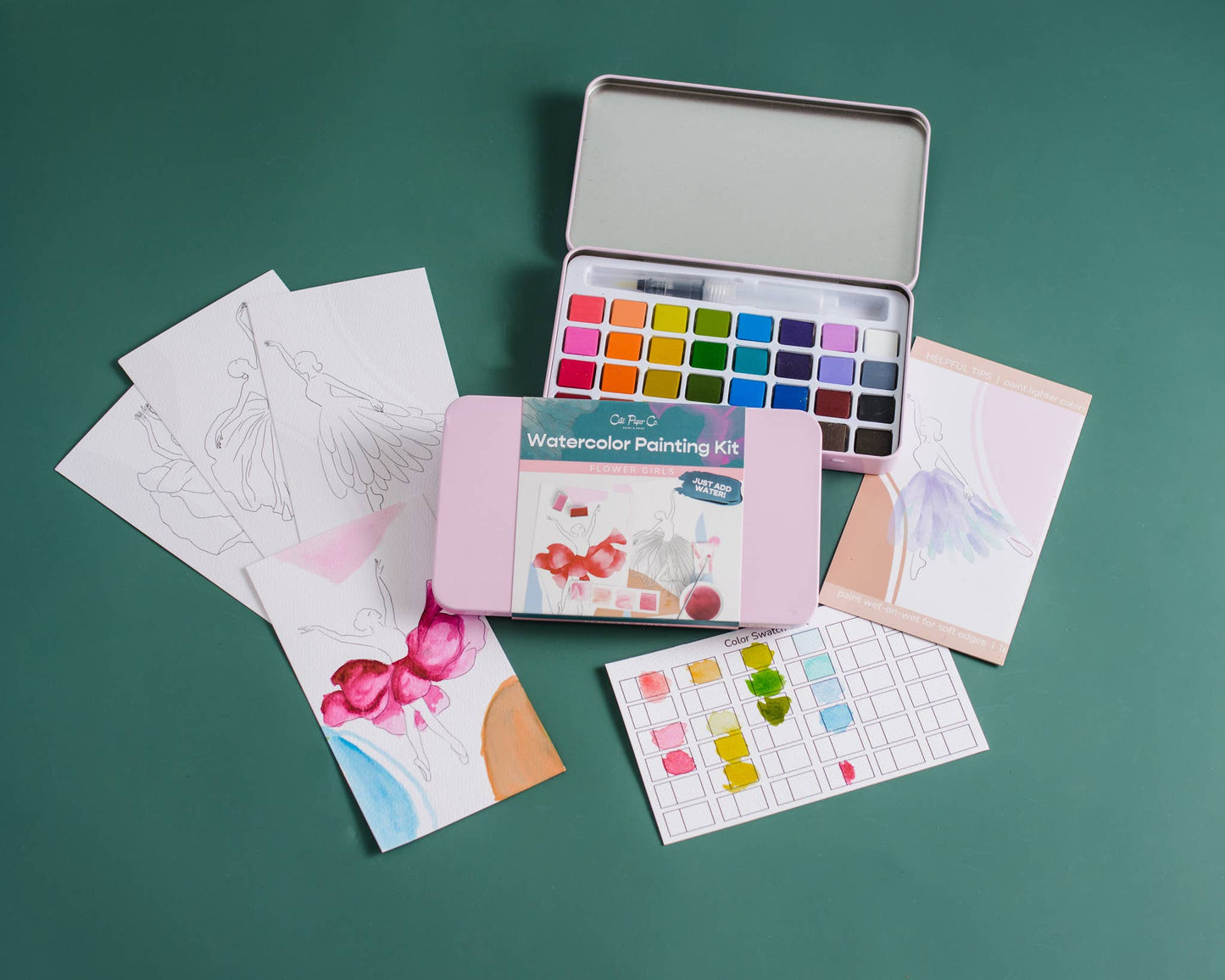 Flower Girls watercolor painting kit