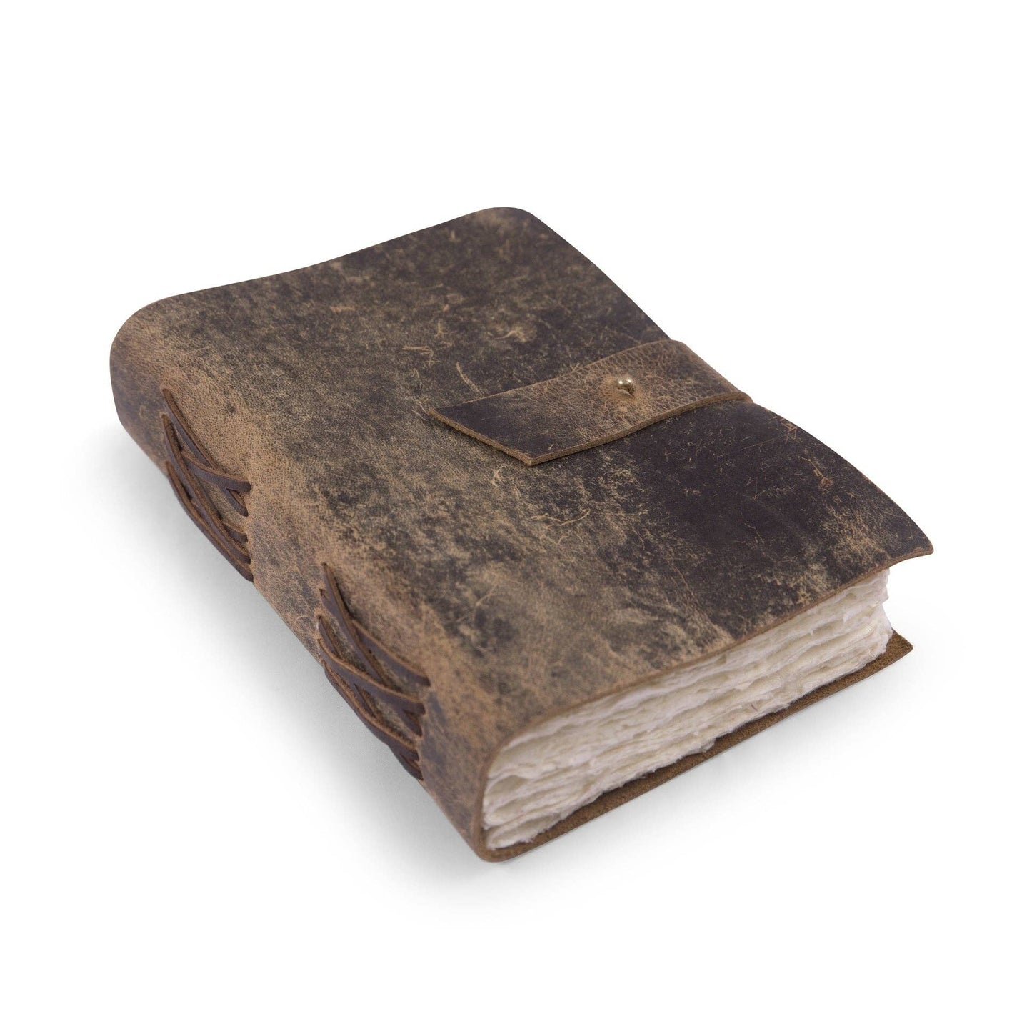 Scratched Brown Leather Journal: Large 13.5"x10"