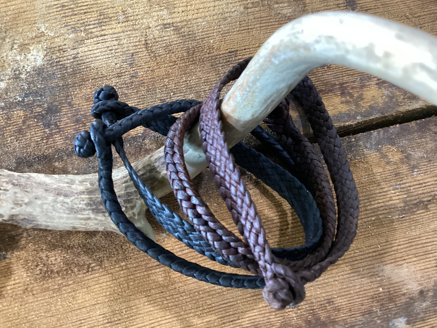 Leather braided bracelets