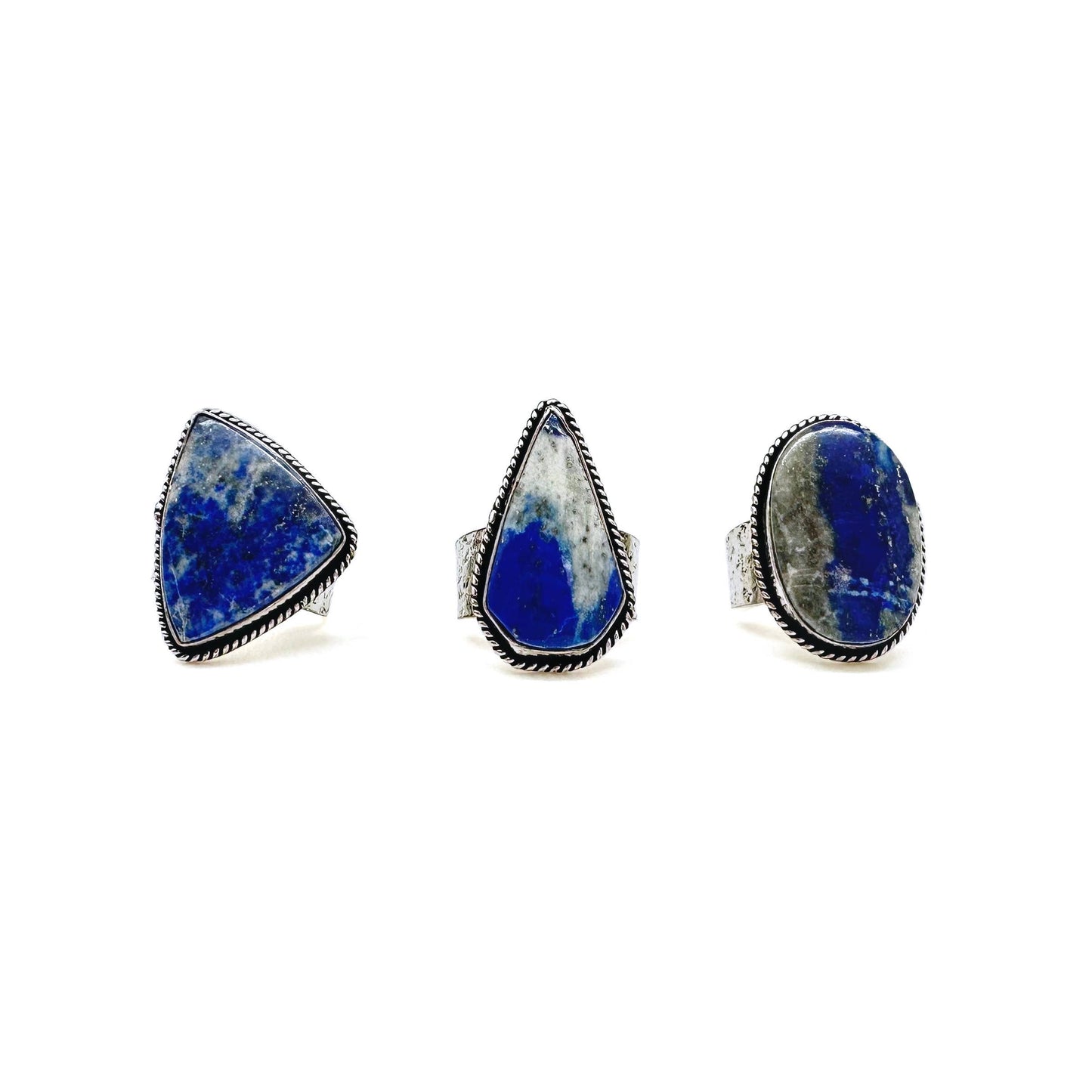 Handcrafted Kashi Semiprecious Stone Ring - Lapis