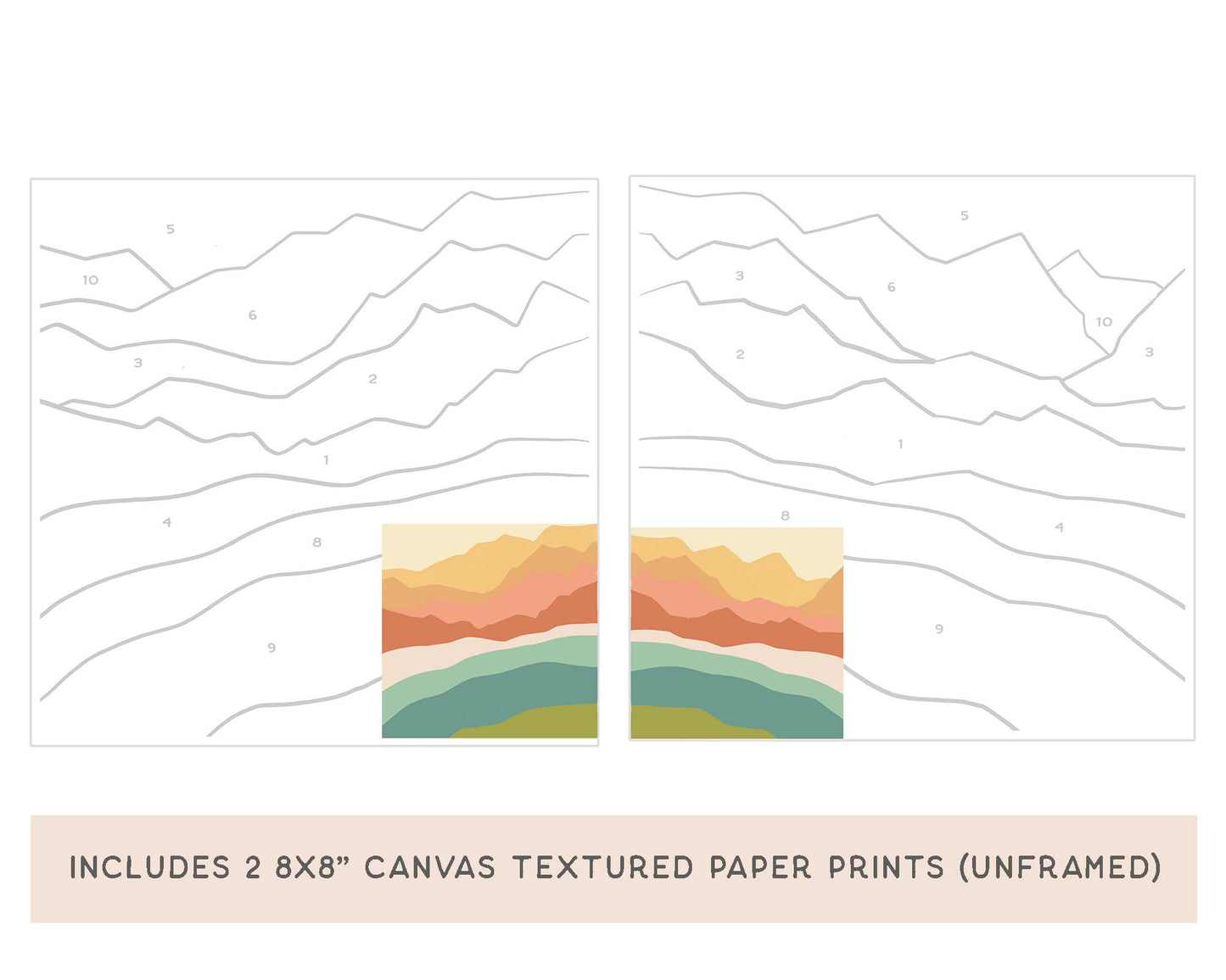 Abstract Zen Peaks Meditative Art Paint by Number Kit+ Easel