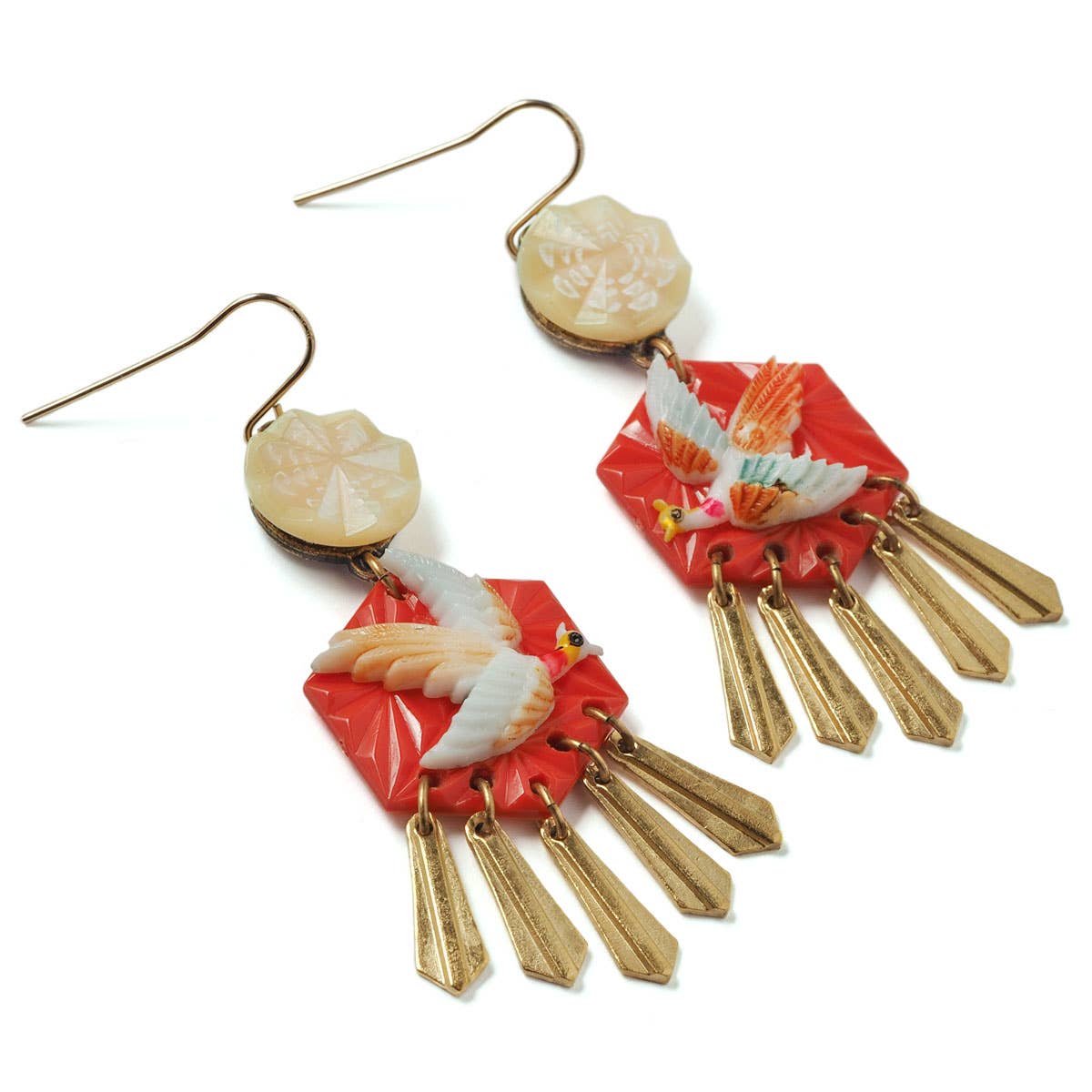 Modern Bird in Flight Earrings
