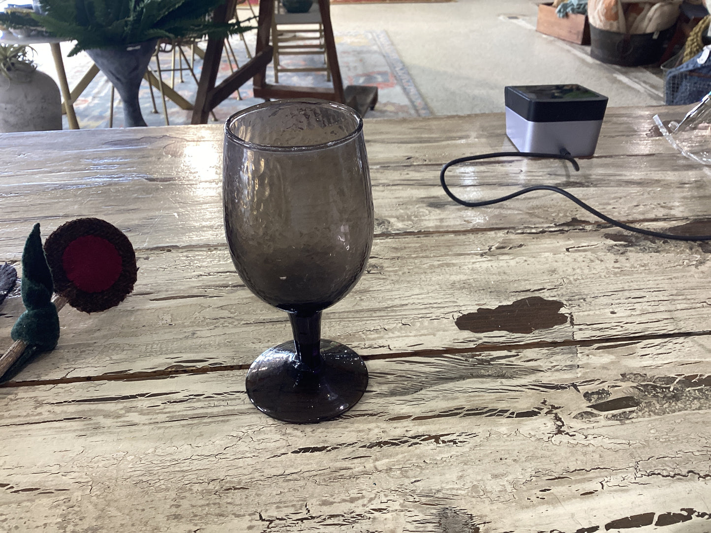 Single black glass