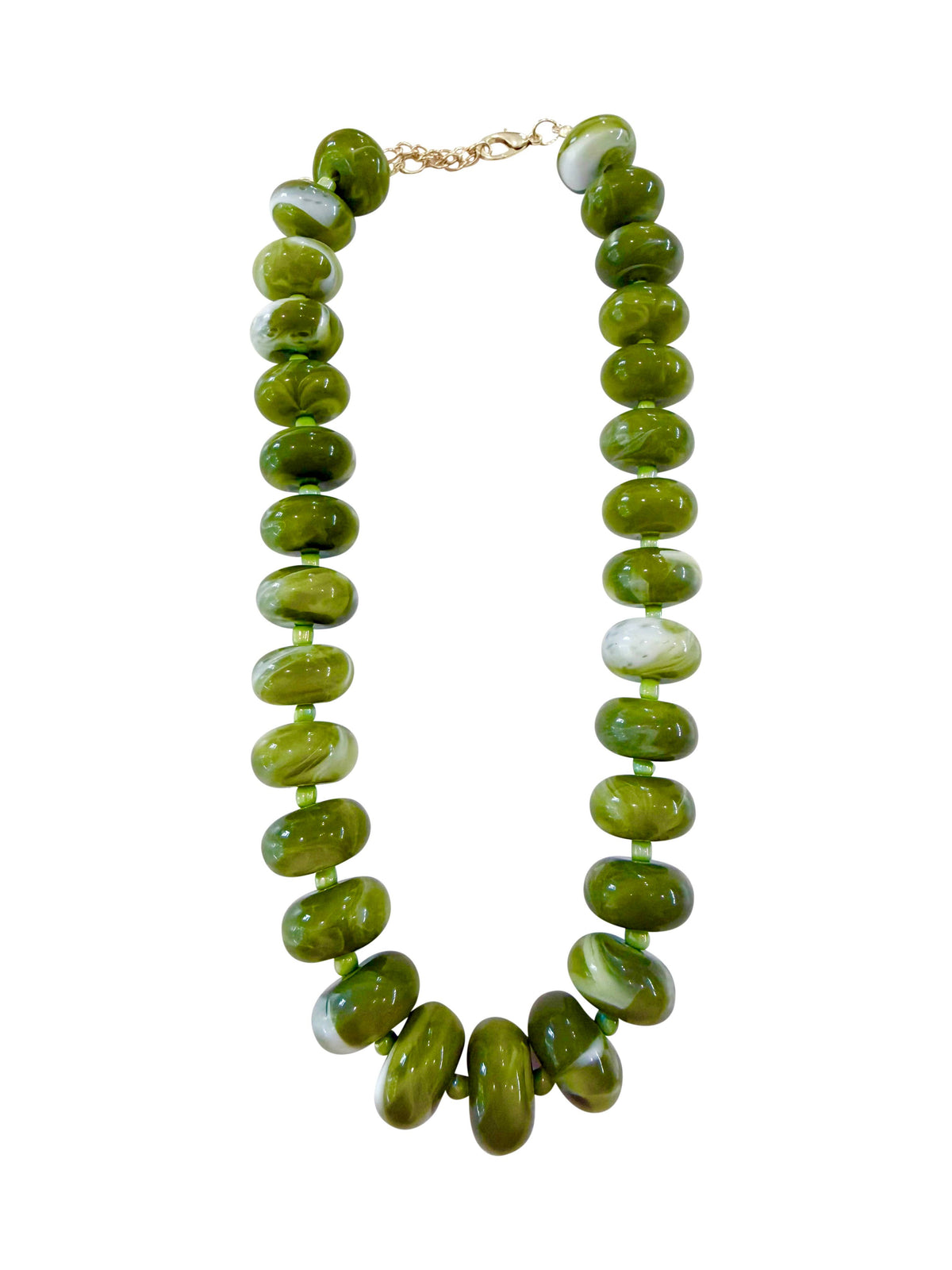 Angie Chunky Beaded Necklace - Chartreuse