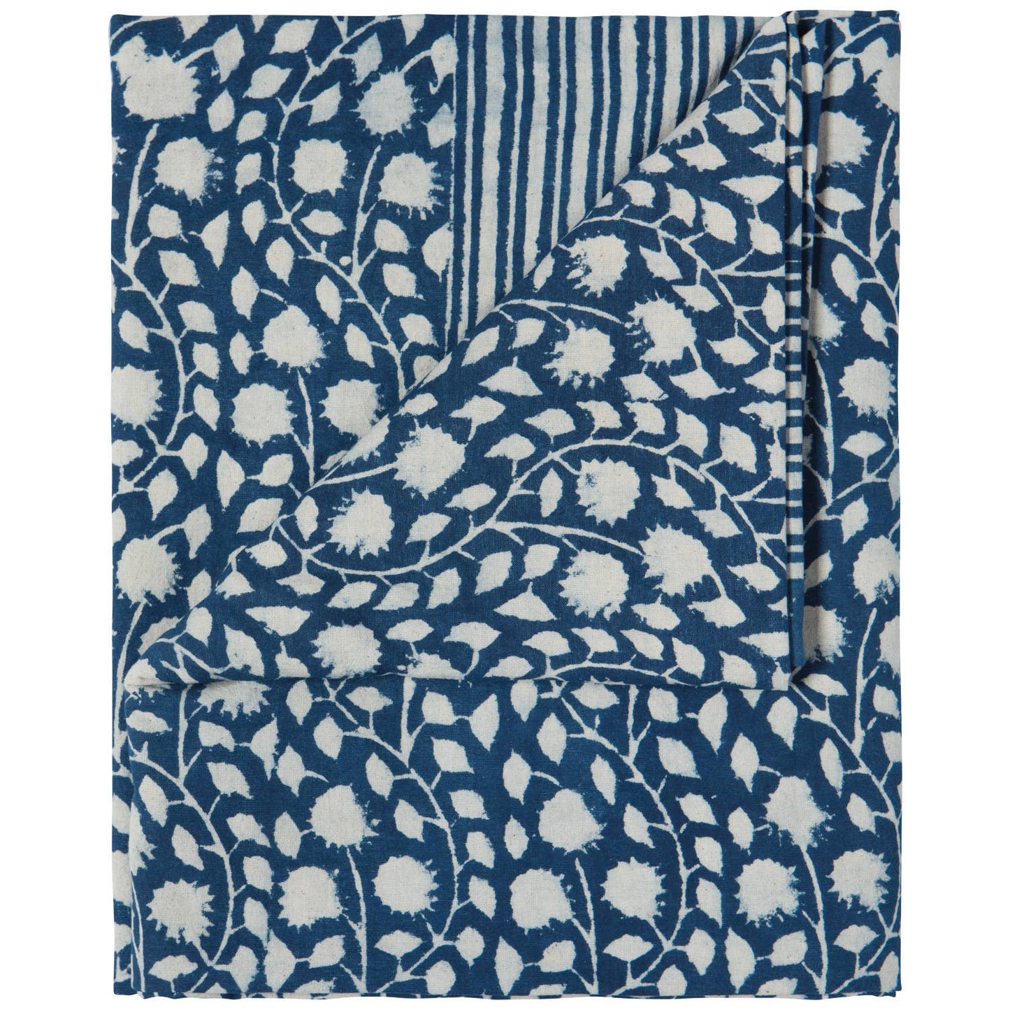 Vinebloom Block Print Tablecloth 90 x 60 inches