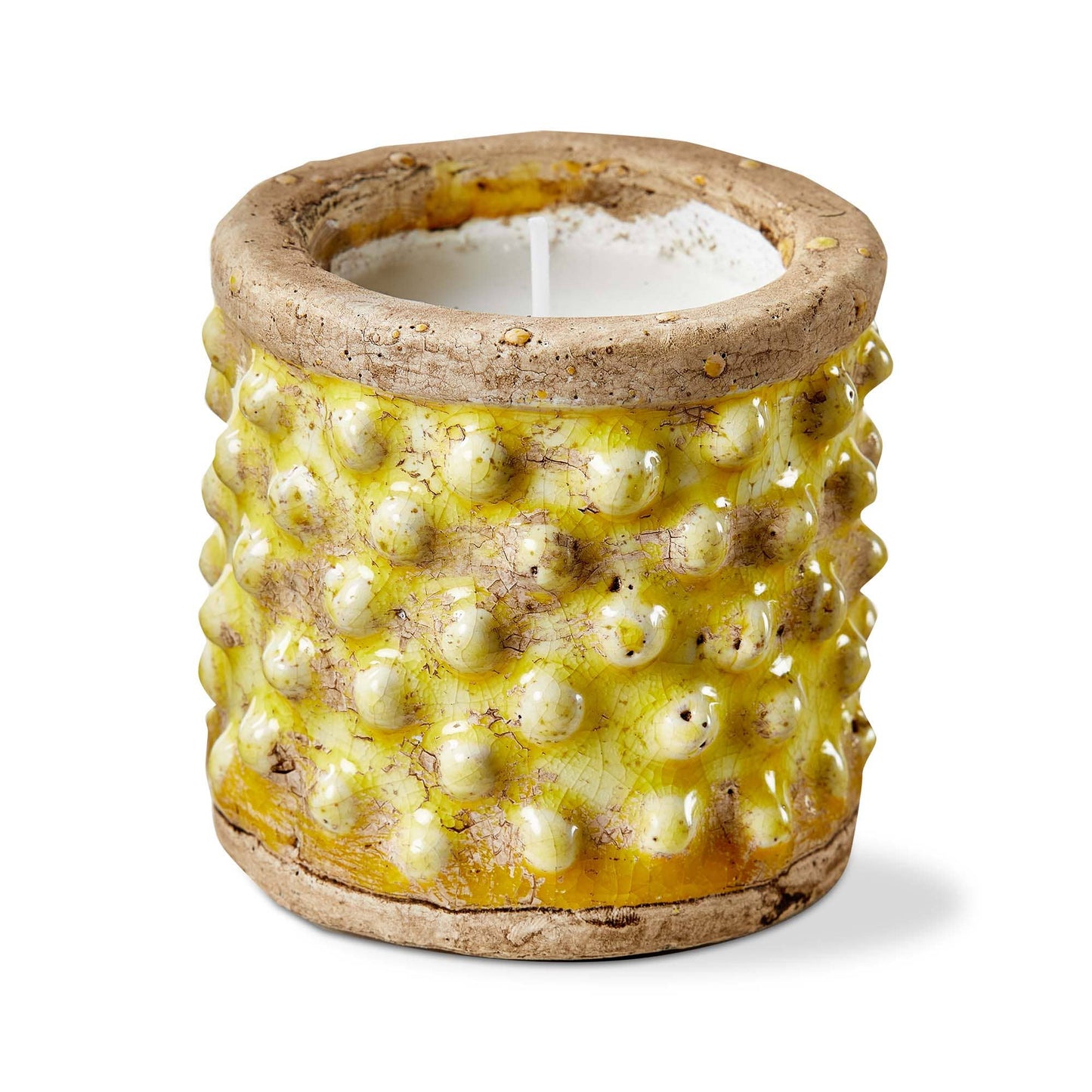 Tag Hobnail Citronella Candle Yellow