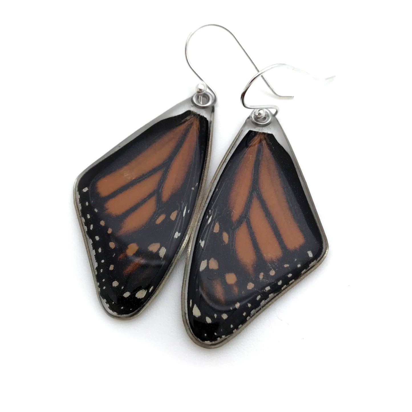 0170 Butterfly Earrings, Monarch, top wings