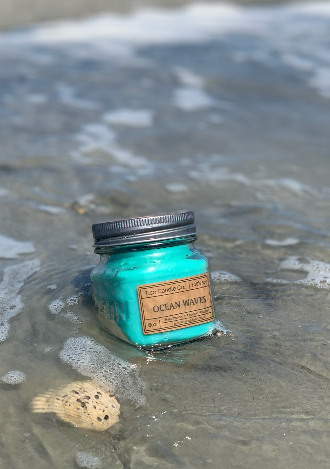 8oz mason OCEAN WAVES