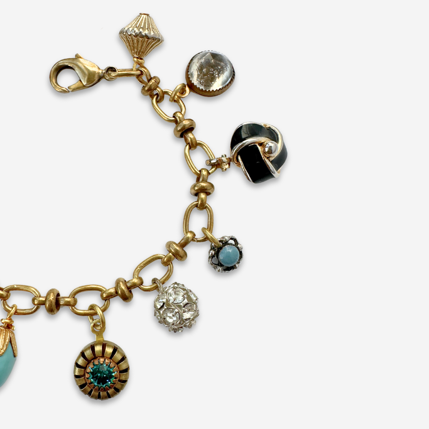 Repurposed vintage petite charm bracelet
