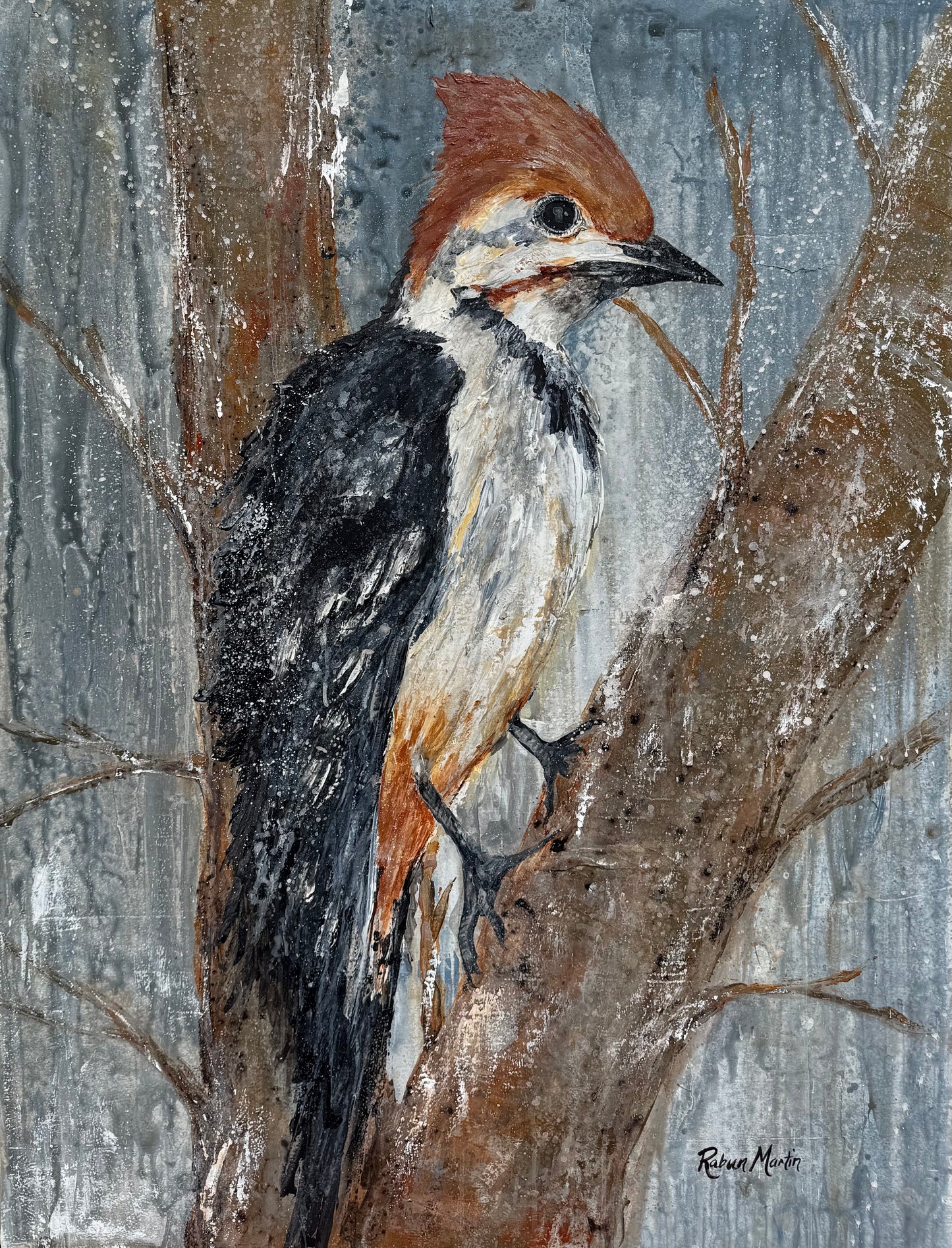 3x4 | Willow Woodpecker | Original