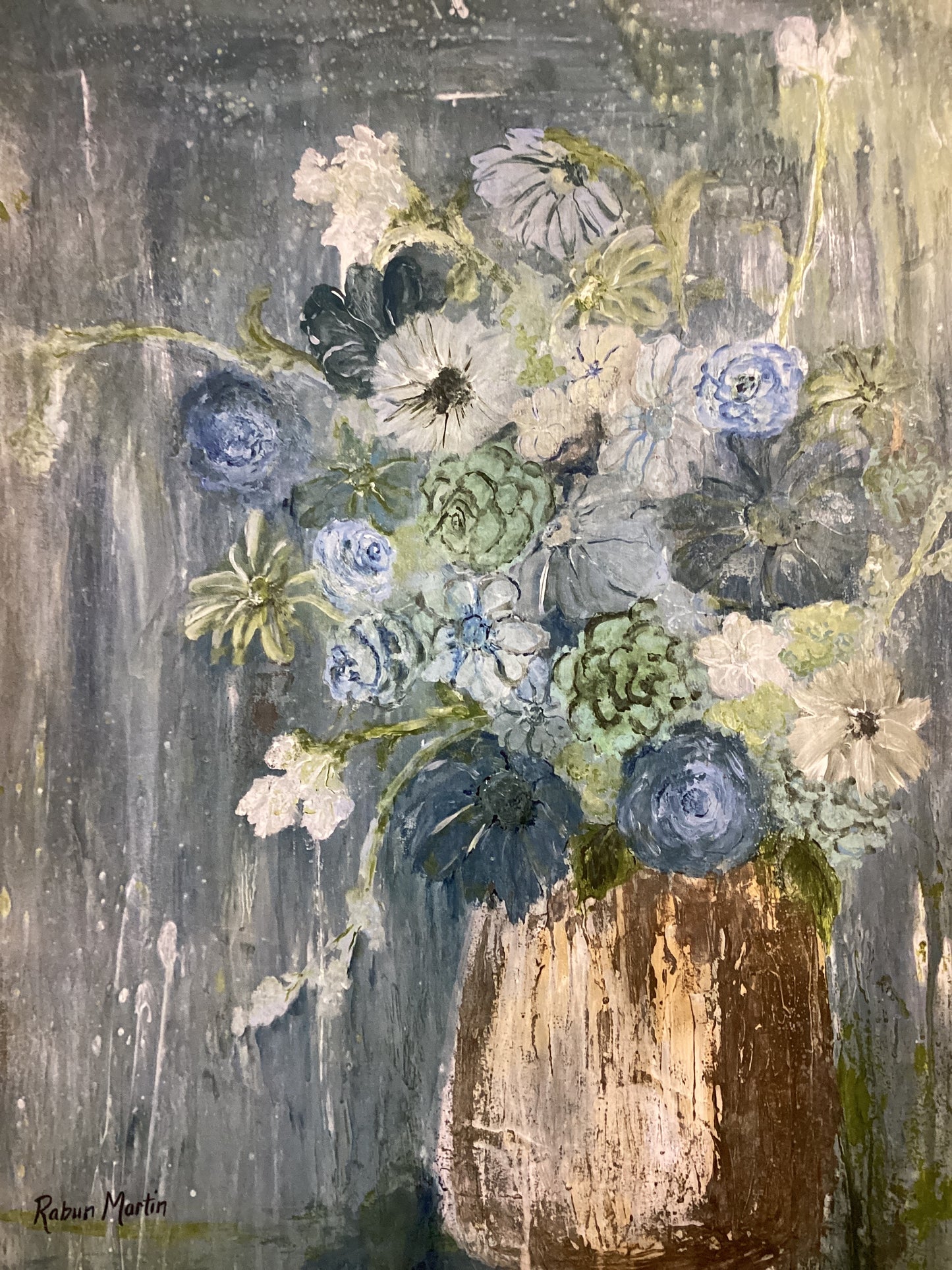 11x14 Blue Flowers