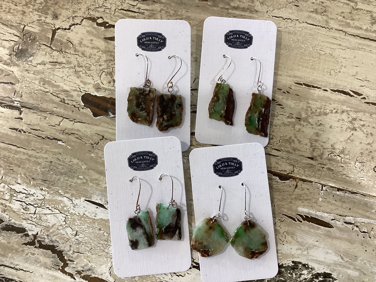 Chrysoprase with silver