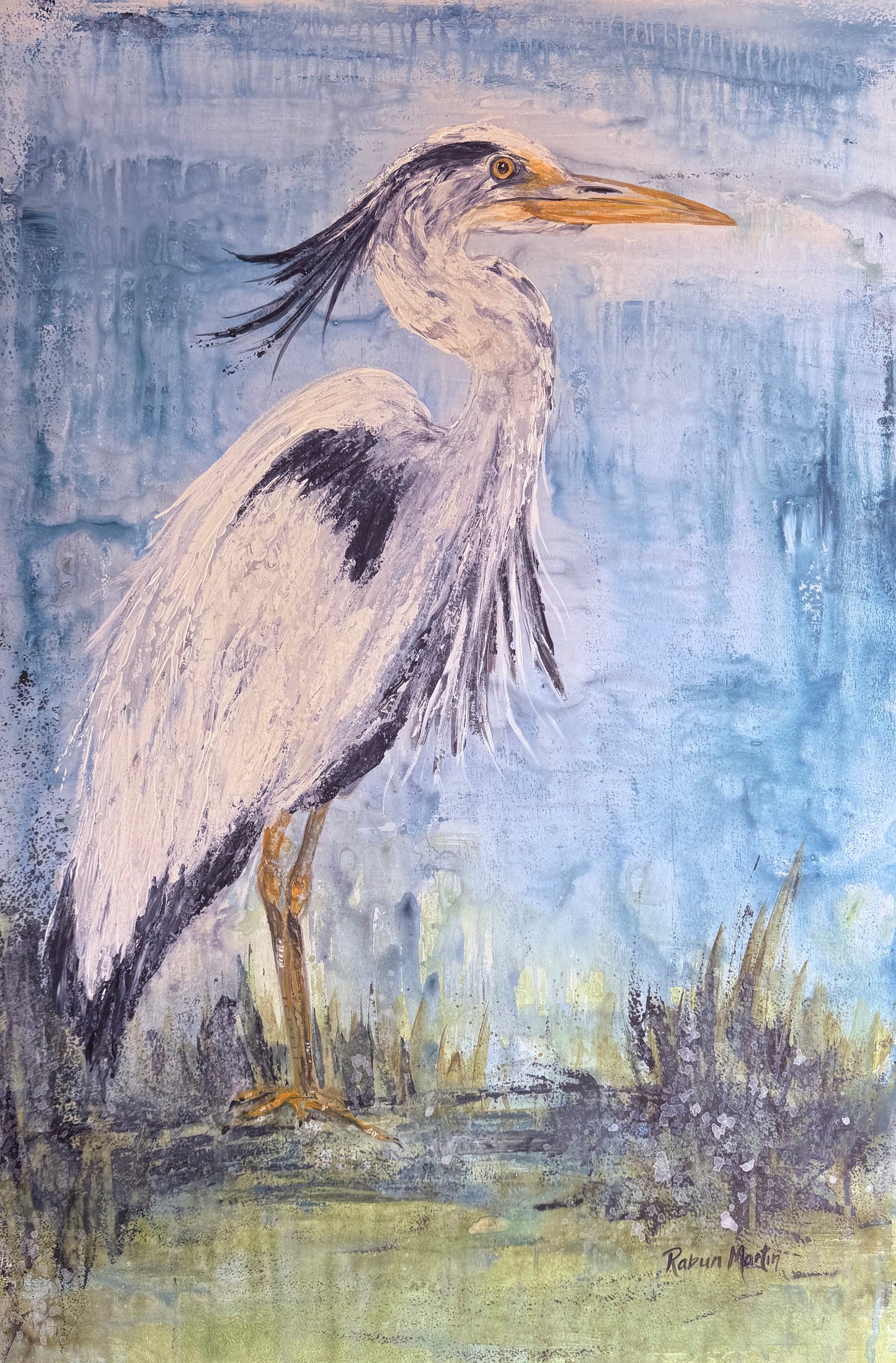 2 x 3 Blue Heron