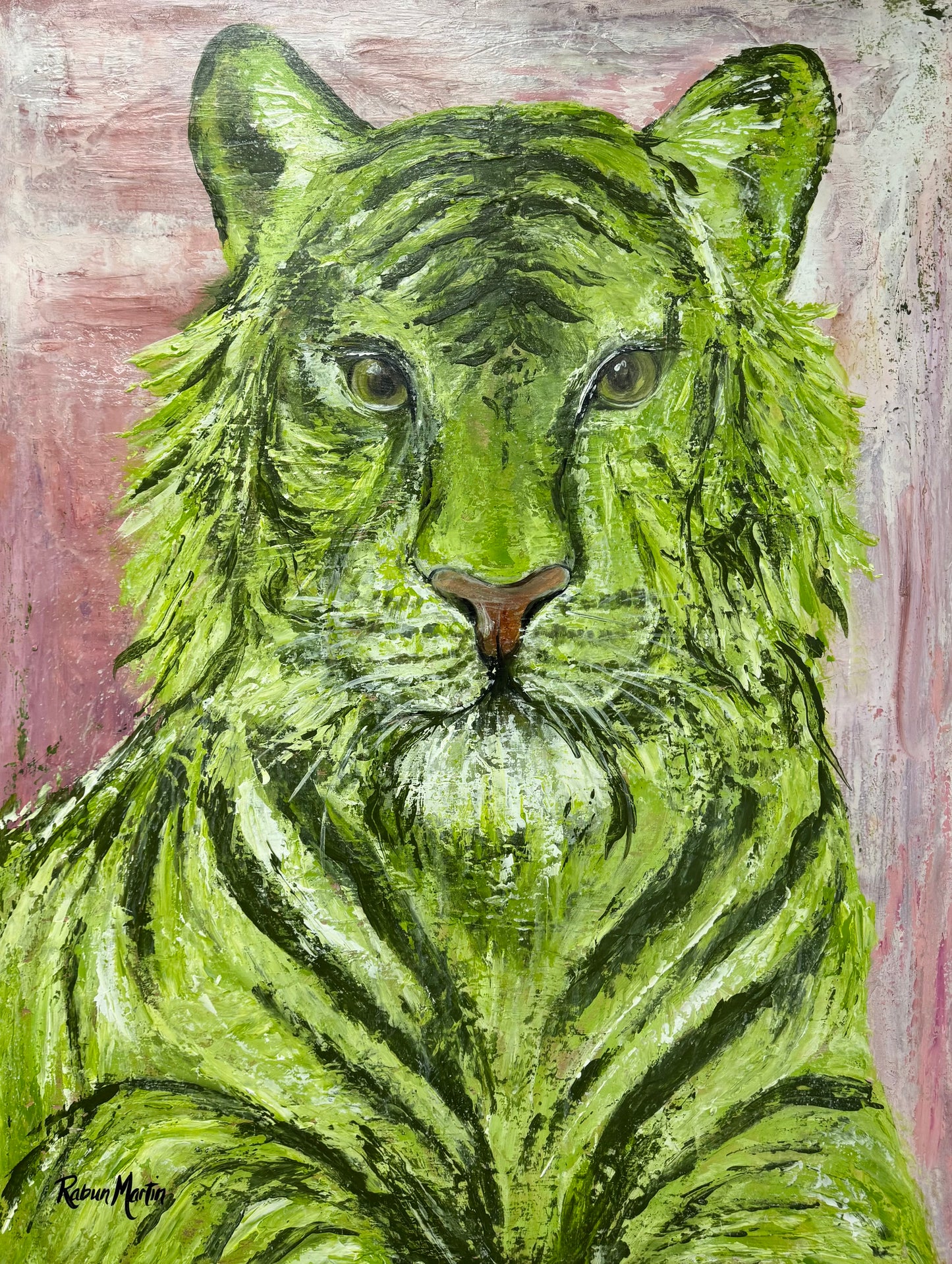 3x4 | Pink & Green Tiger | Original