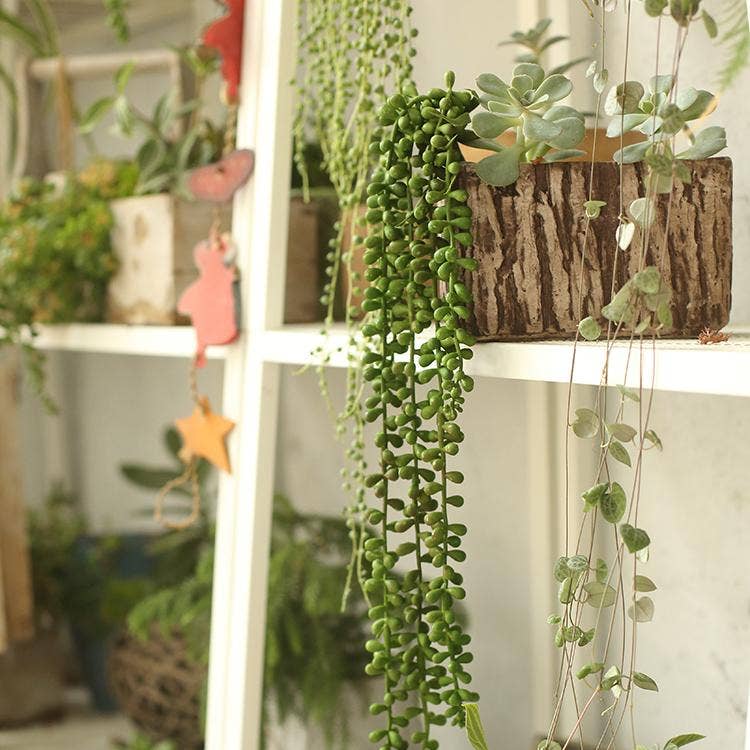 Artificial Plant Tear Drop Hanging 28" Long: Three Stems
