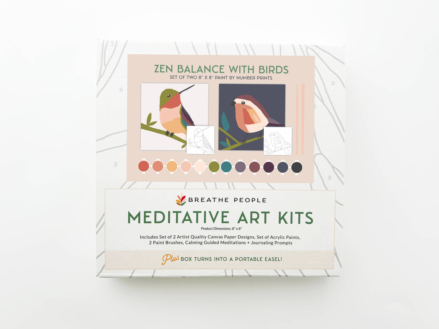 Zen Balance with Birds Meditative Art Paint by Number Kit