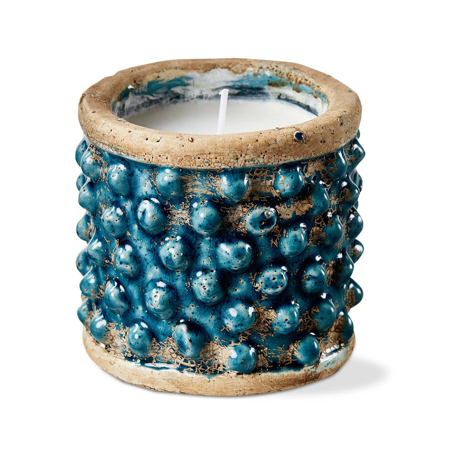 Tag Hobnail Citronella Candle Blue