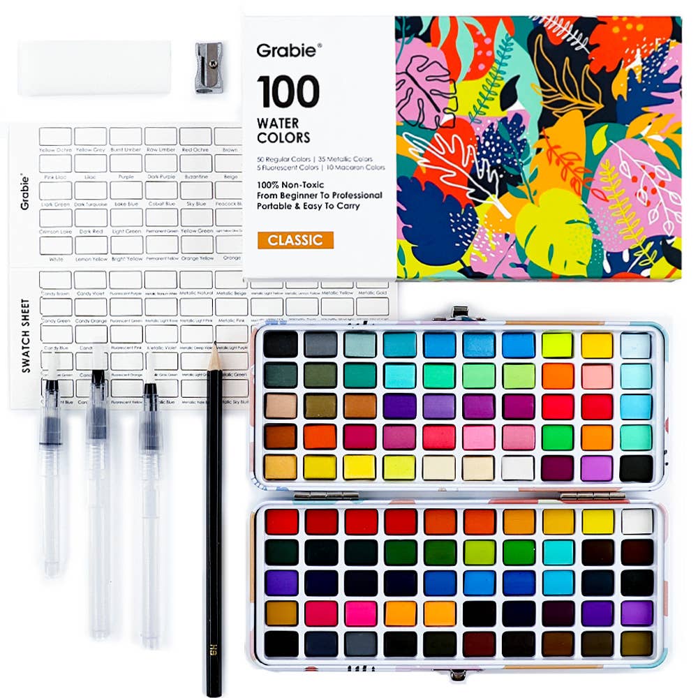 Watercolor Set of 100 With Brush
