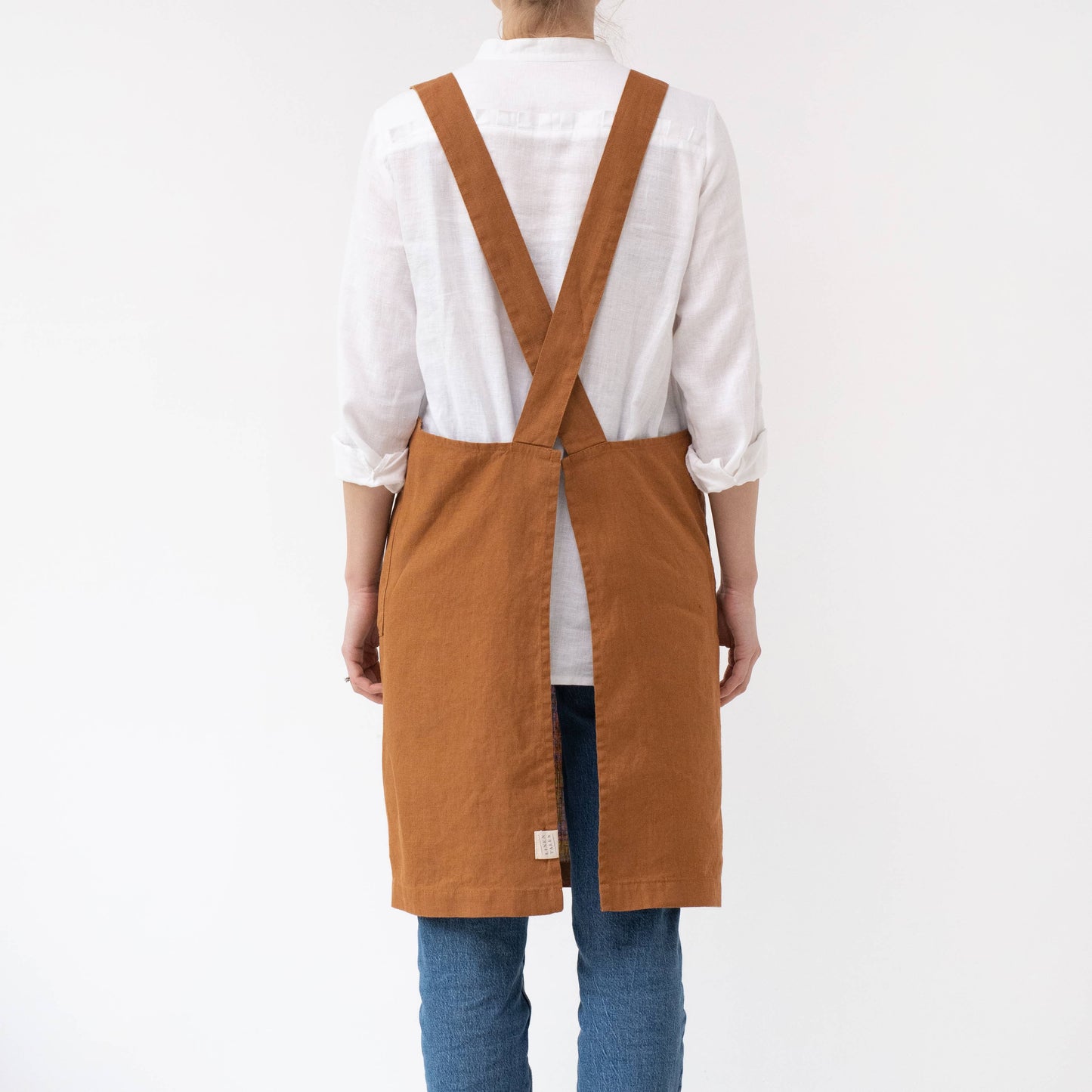 Hazelnut Linen Crossback Apron