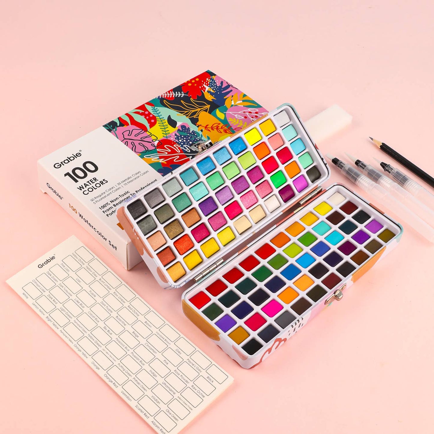 Watercolor Set of 100 With Brush