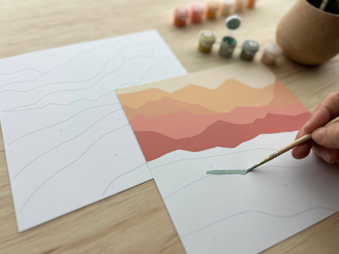 Abstract Zen Peaks Meditative Art Paint by Number Kit+ Easel