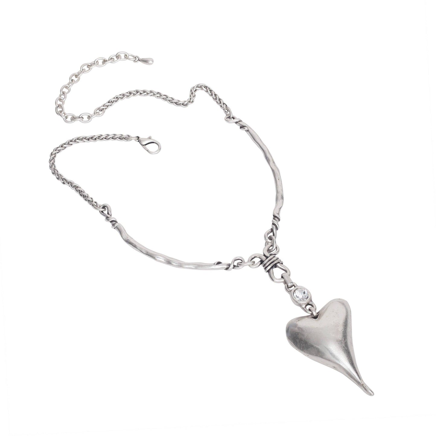Handmade Heart Crystal Necklace - 3913