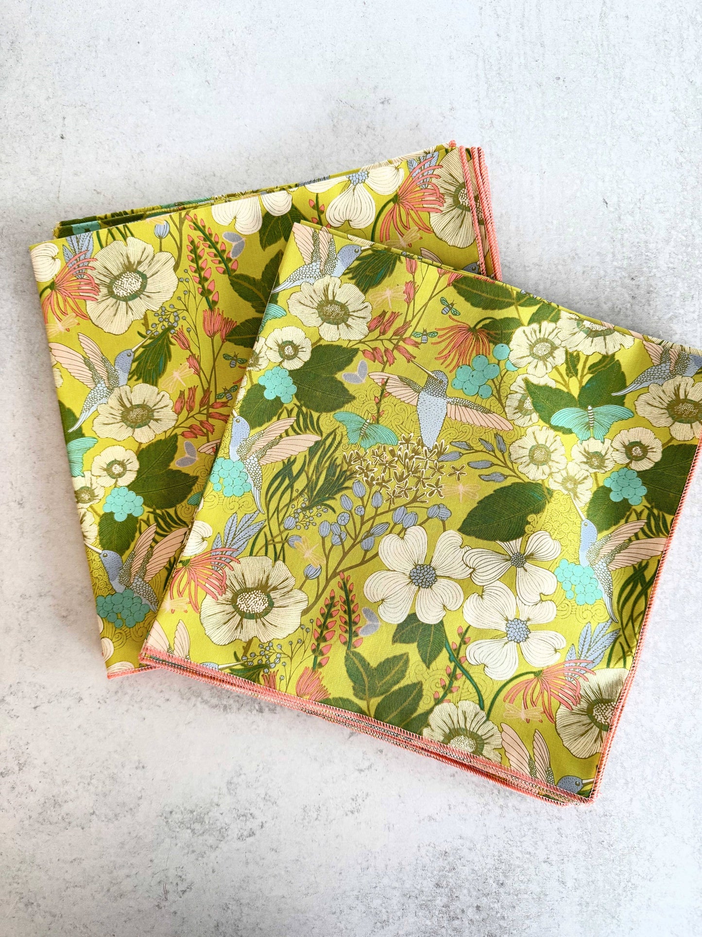 Hummingbird Cloth Napkins, set of four: Cocktail