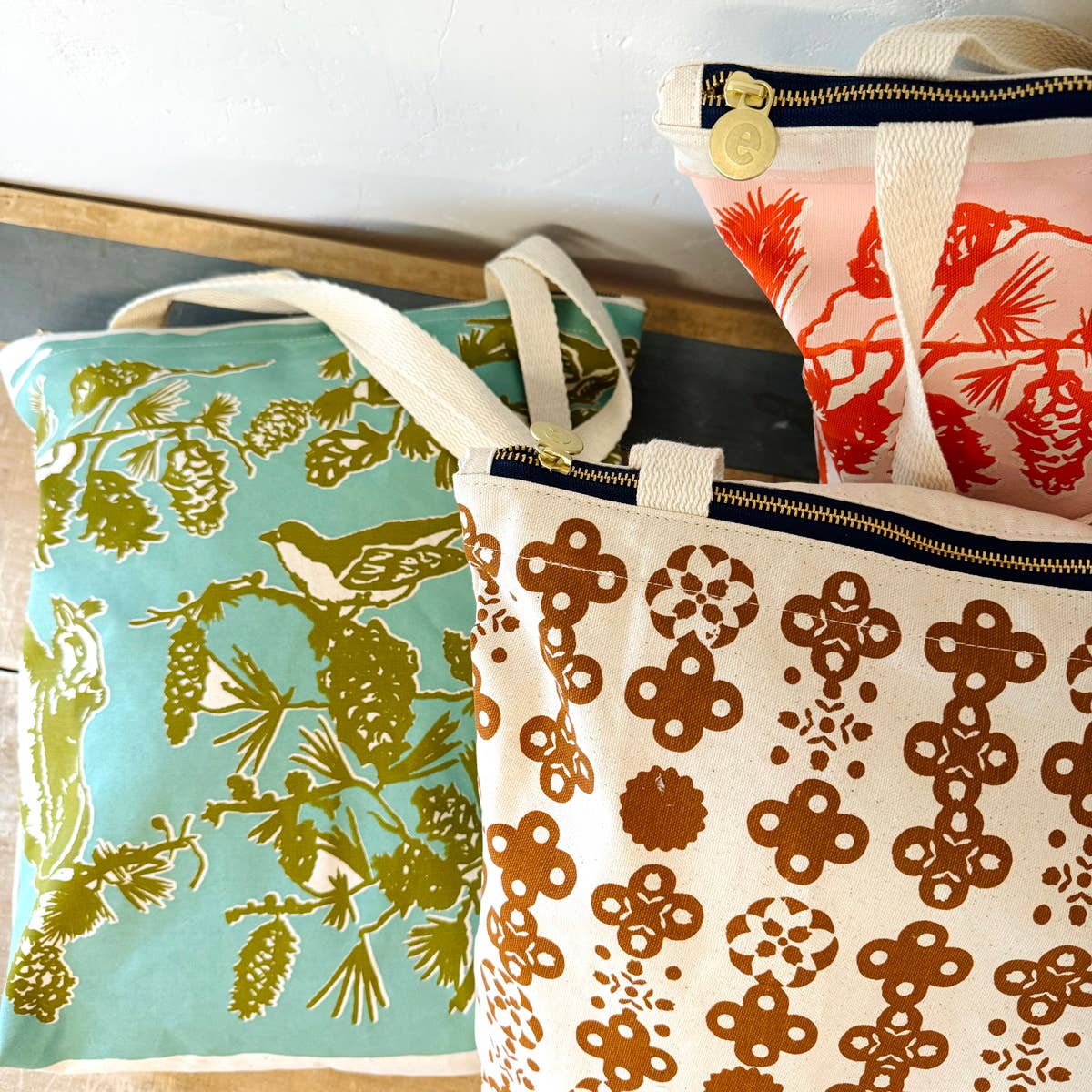 Bag | Pine Cone Tree Carry All Tote Bag: Robins Egg