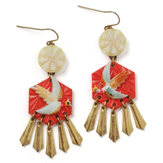 Modern Bird in Flight Earrings