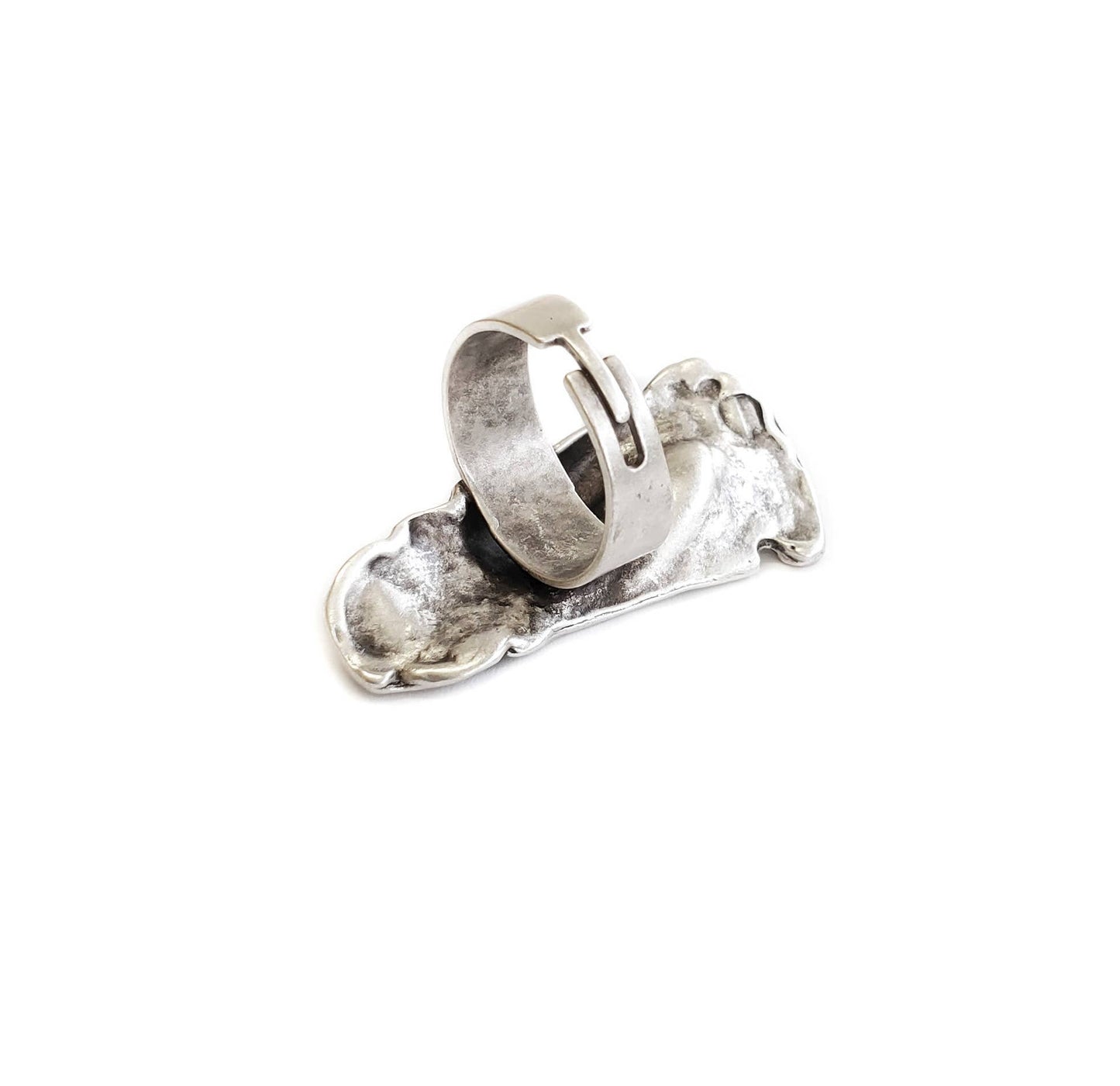 Handmade Strange Face Pewter Ring - ZR-180