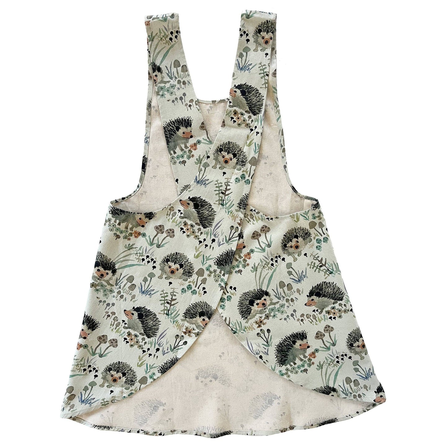 Pinafore Apron- Hedgehogs in fog