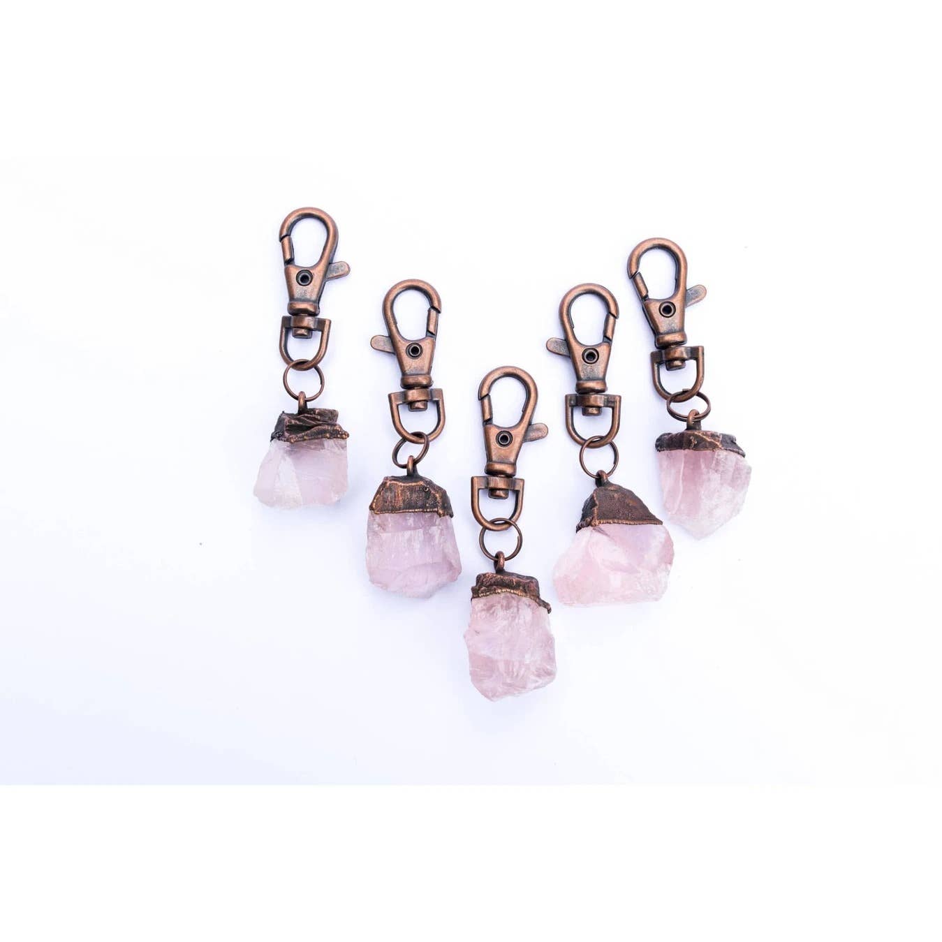 Rose Quartz crystal Keychain