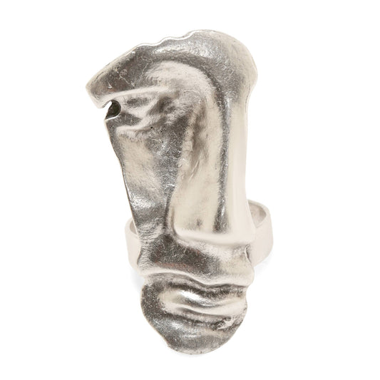 Handmade Strange Face Pewter Ring - ZR-180