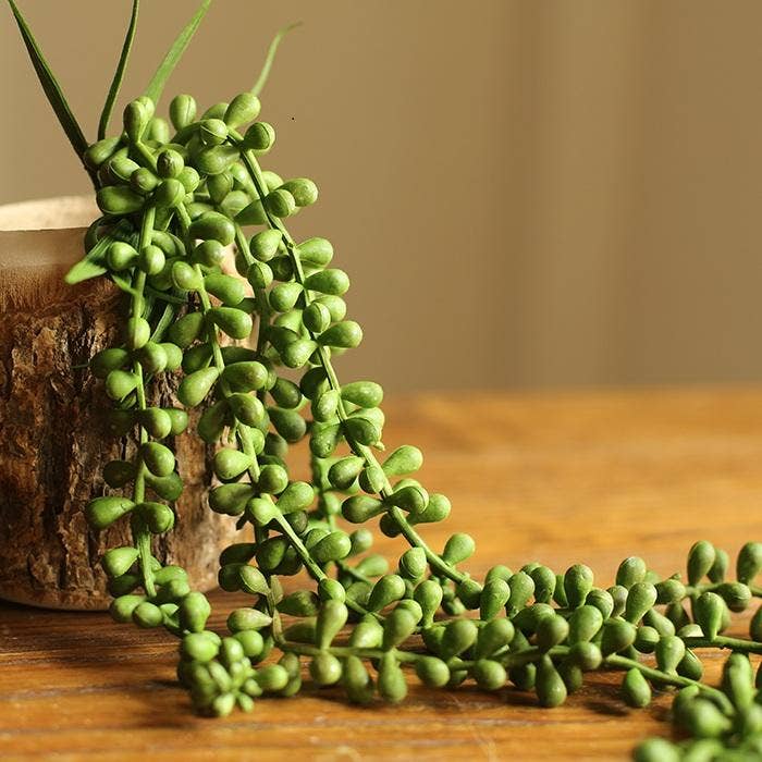 Artificial Plant Tear Drop Hanging 28" Long: Three Stems